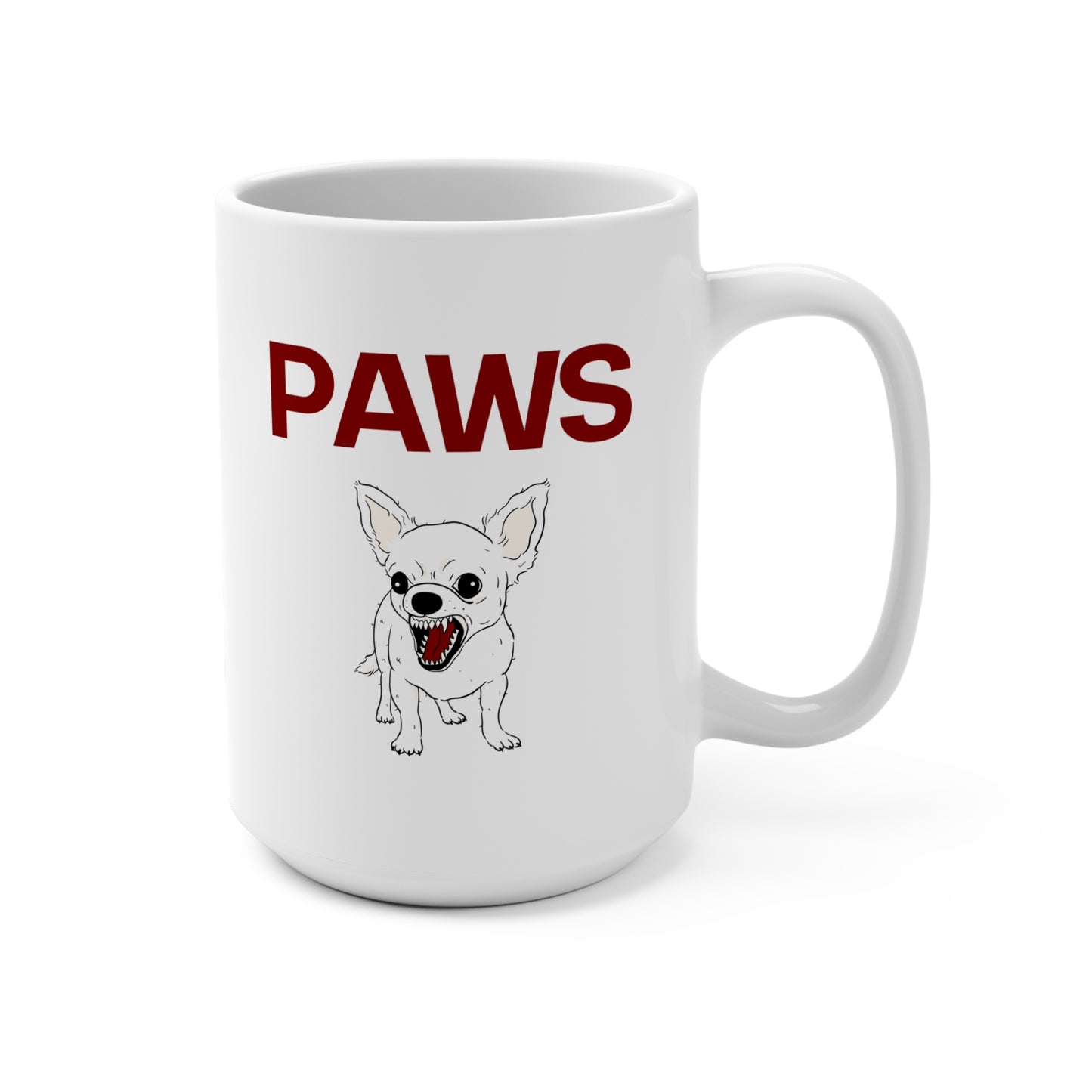 Funny Feisty Chihuahua Dog Paws Mug - 15oz Coffee Cup Inspired by the 1970s Horror Movie Jaws