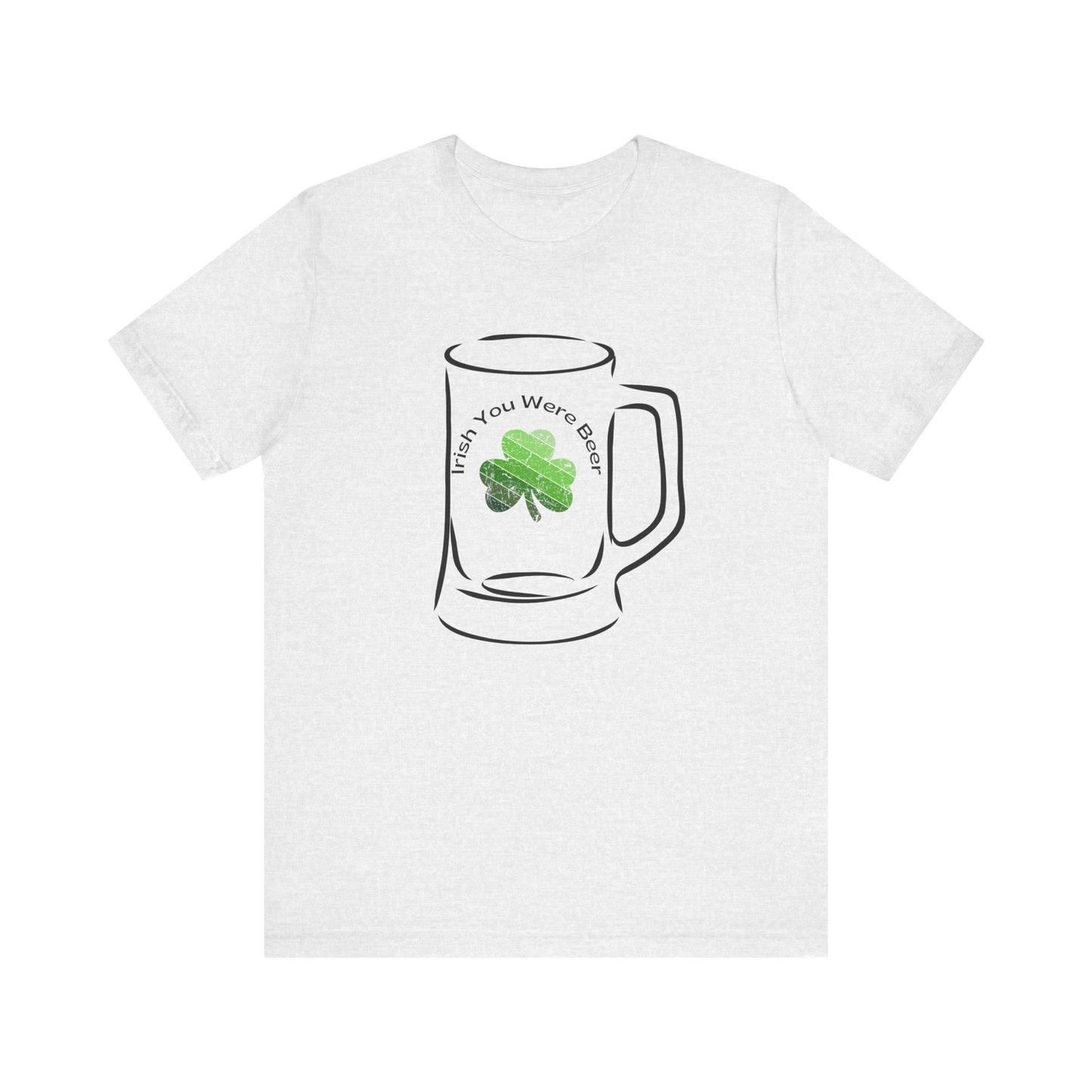 St. Patrick's Day Funny "Irish You Were Beer" Beer Glass Shamrock Retro Unisex T-Shirt Bella Canva