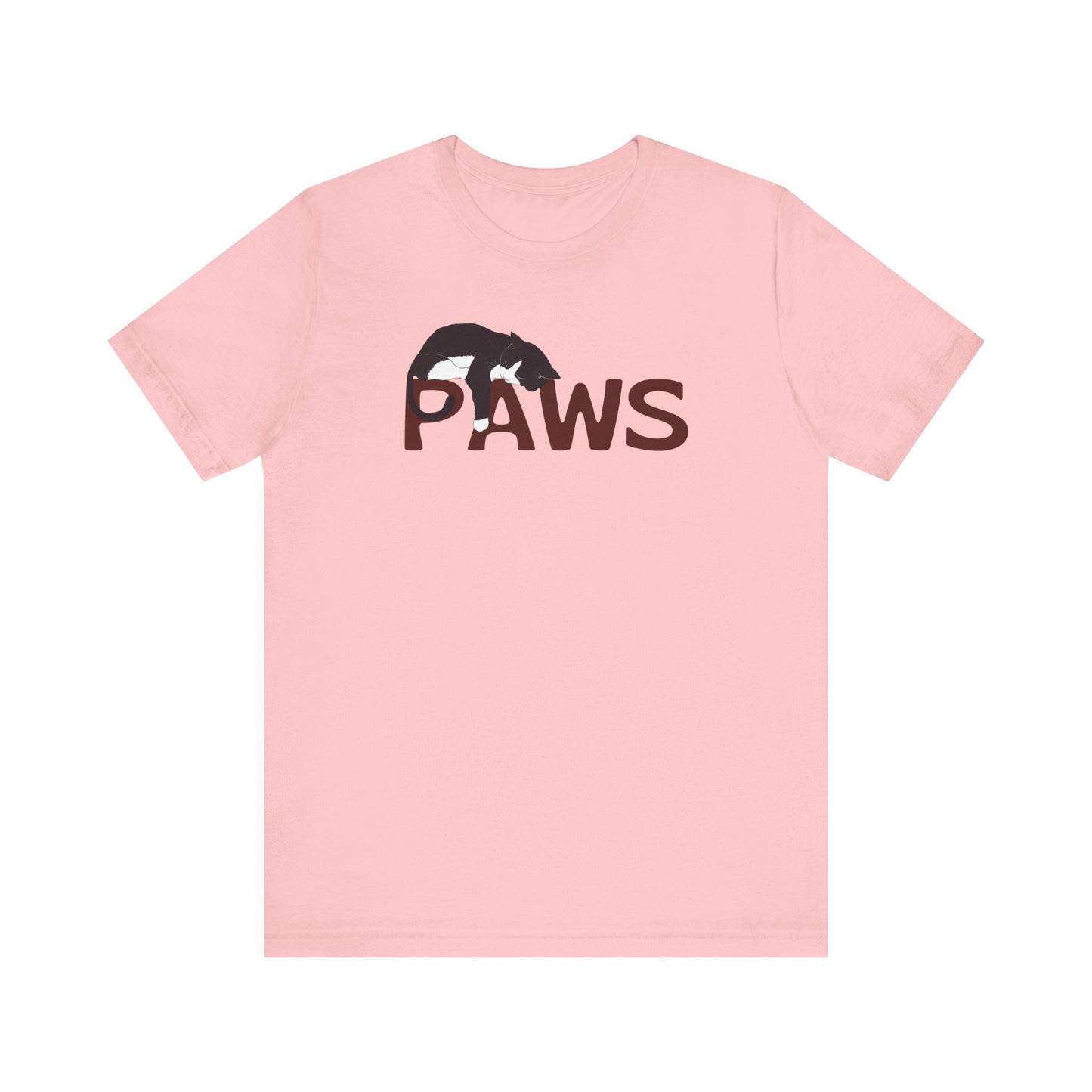 PAWS Lazy Cat Lover's Paws Unisex Tee - Inspired by the Jaws 70s Horror Movie Font