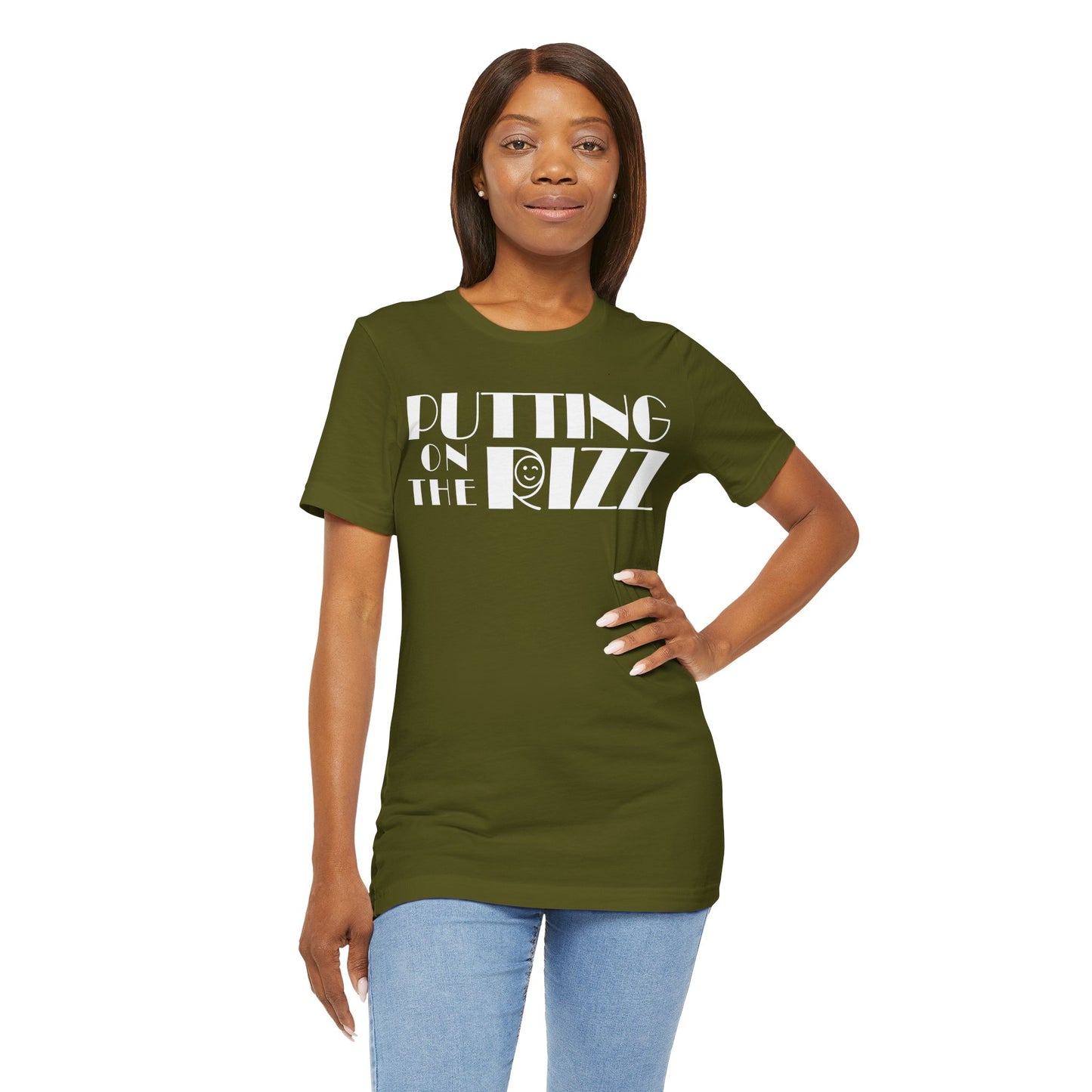 "Putting on the RIZZ" Vintage Flirty Wink Casual Unisex Jersey Tee - Perfect for Everyday Wear