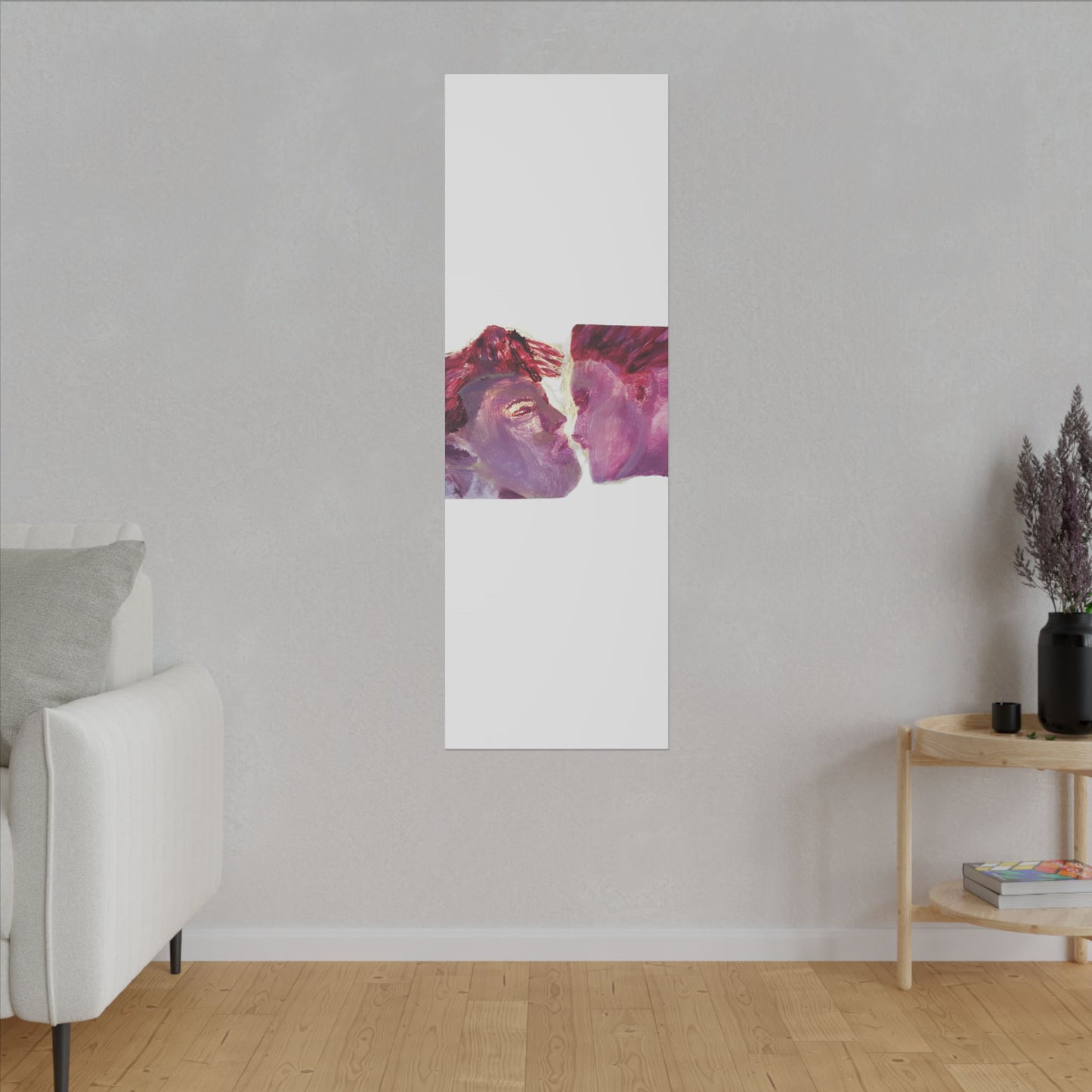 Romantic Kiss Love Canvas Art - Modern Abstract Wall Art Painting - Perfect Gift for Anniversaries, Valentine's Day & Just Because