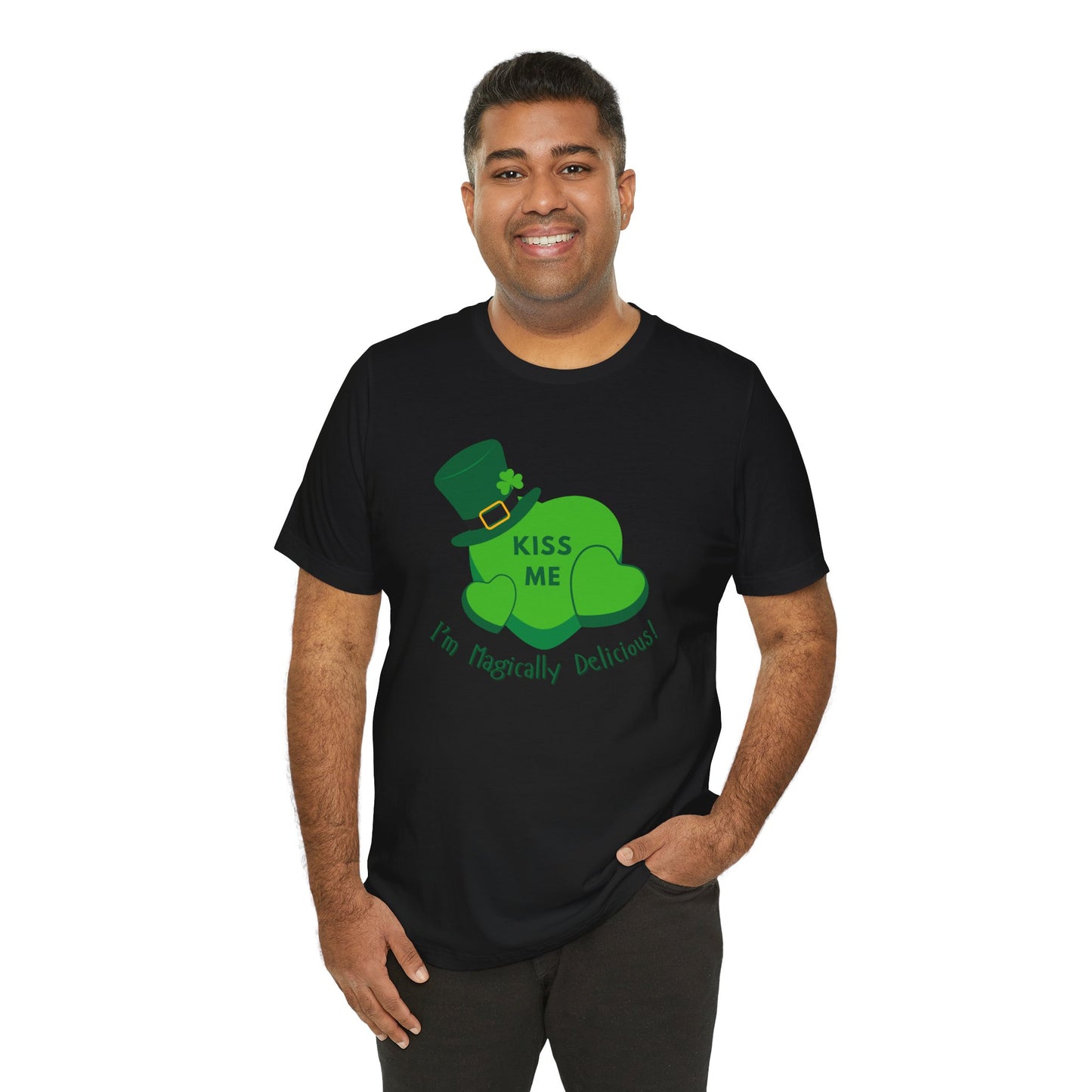 St. Patrick's Day Flirty Funny Unisex Tee - "KISS ME I'm Magically Delicious" Bella Canva T-Shirt