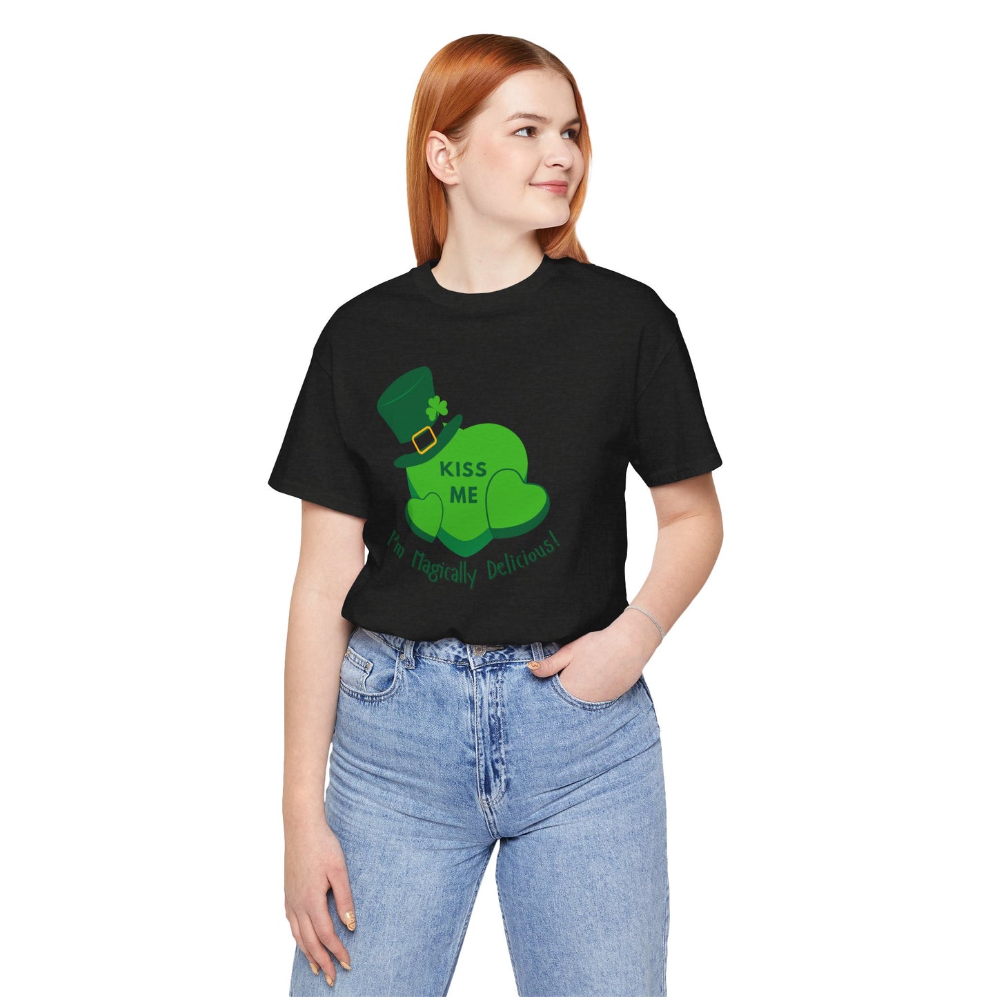 St. Patrick's Day Flirty Funny Unisex Tee - "KISS ME I'm Magically Delicious" Bella Canva T-Shirt