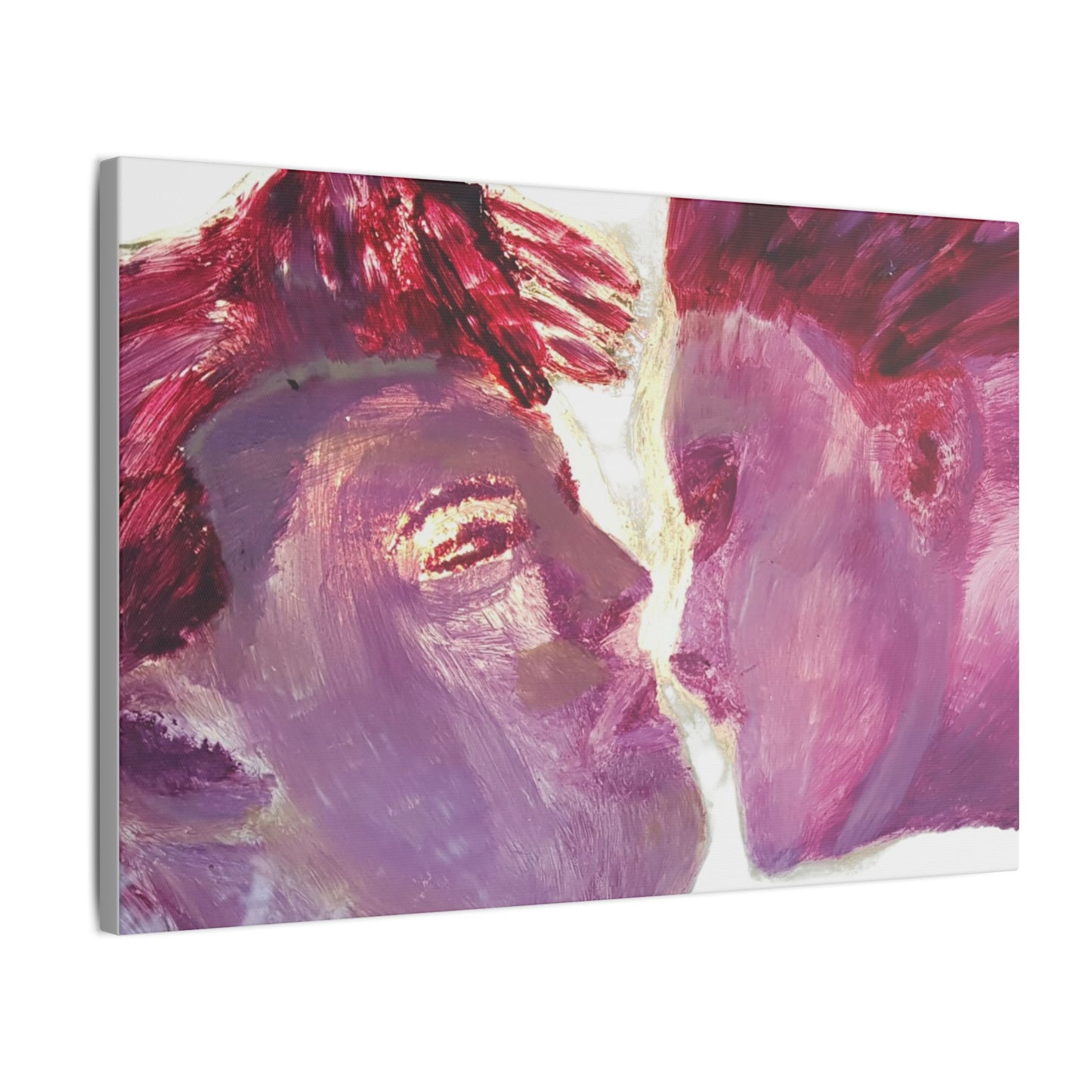 Romantic Kiss Love Canvas Art - Modern Abstract Wall Art Painting - Perfect Gift for Anniversaries, Valentine's Day & Just Because