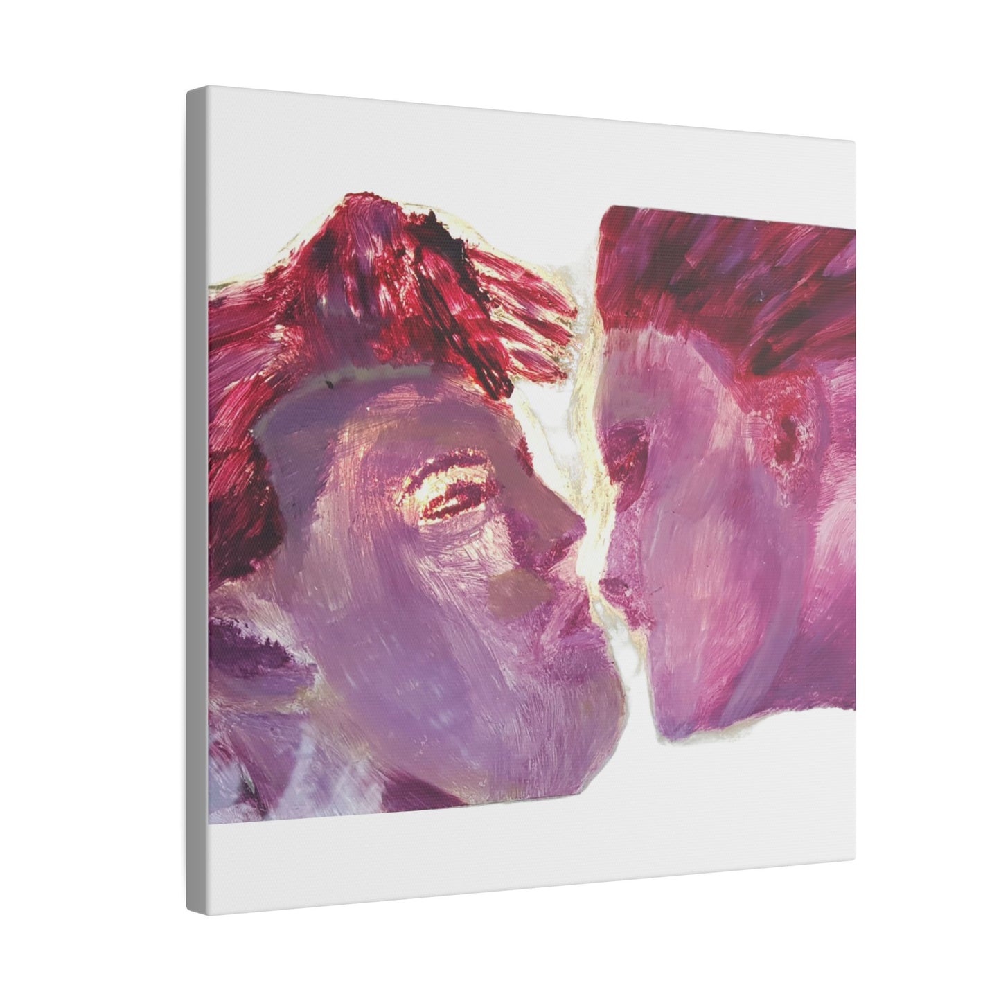 Romantic Kiss Love Canvas Art - Modern Abstract Wall Art Painting - Perfect Gift for Anniversaries, Valentine's Day & Just Because