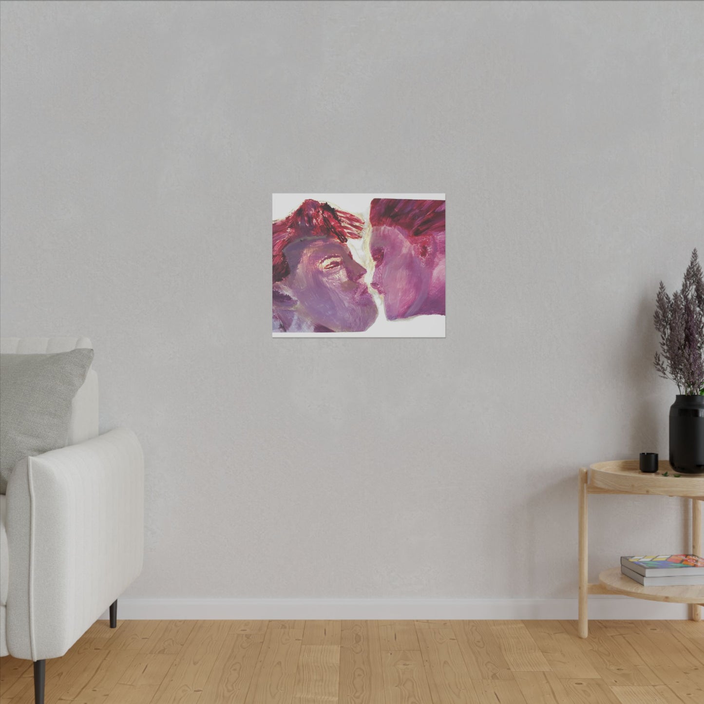 Romantic Kiss Love Canvas Art - Modern Abstract Wall Art Painting - Perfect Gift for Anniversaries, Valentine's Day & Just Because