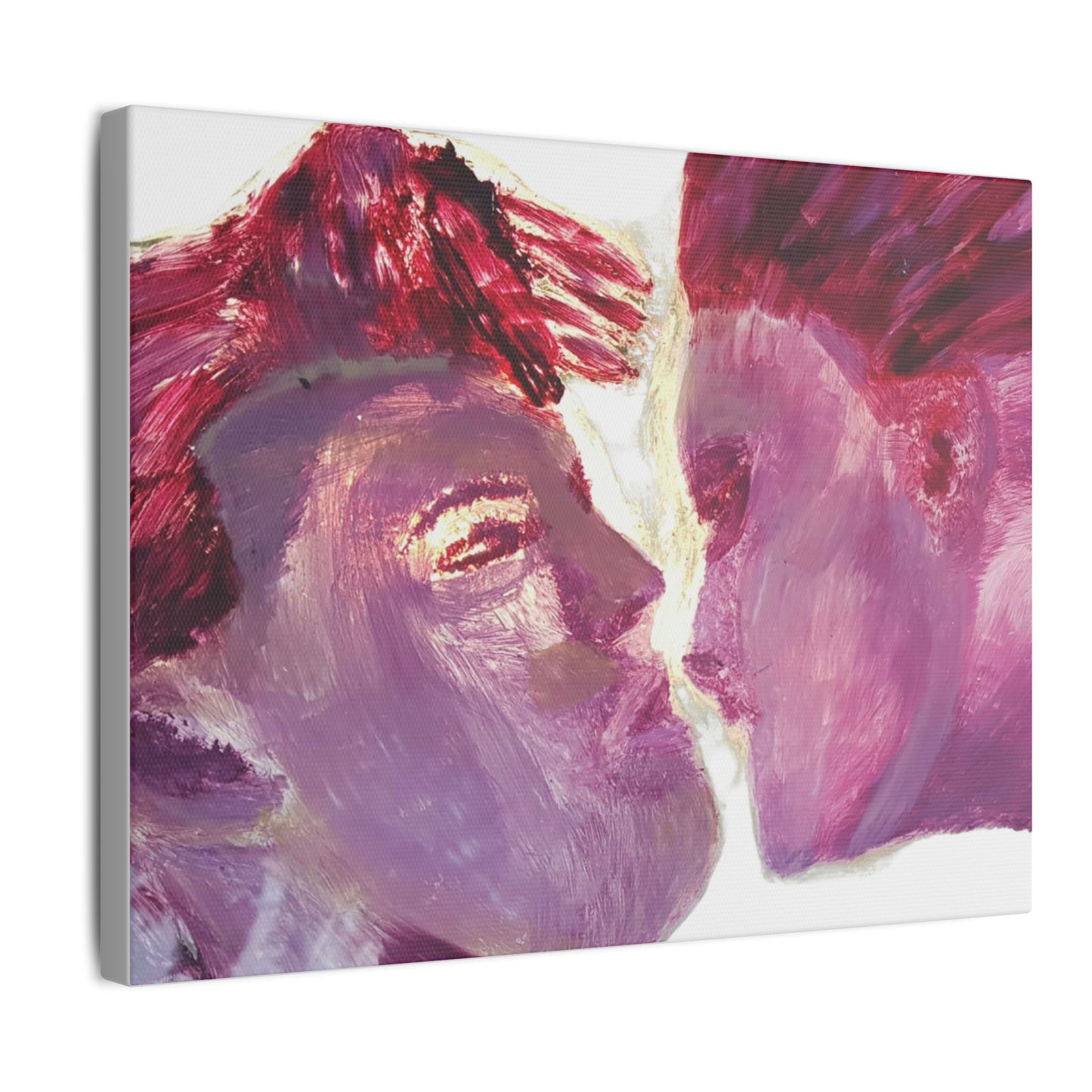 Romantic Kiss Love Canvas Art - Modern Abstract Wall Art Painting - Perfect Gift for Anniversaries, Valentine's Day & Just Because