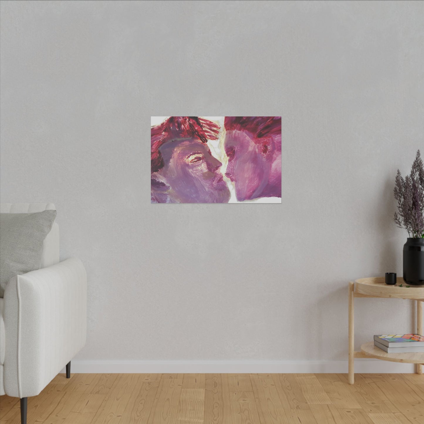 Romantic Kiss Love Canvas Art - Modern Abstract Wall Art Painting - Perfect Gift for Anniversaries, Valentine's Day & Just Because