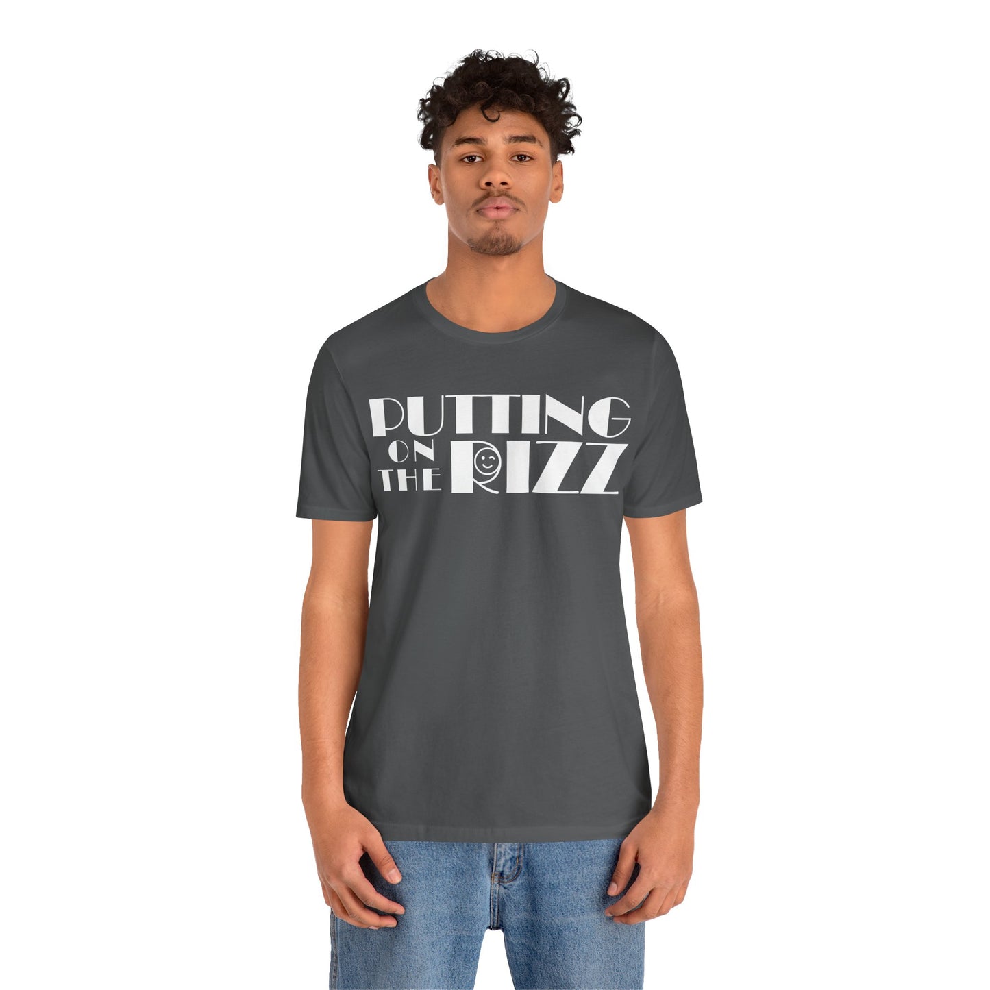 "Putting on the RIZZ" Vintage Flirty Wink Casual Unisex Jersey Tee - Perfect for Everyday Wear