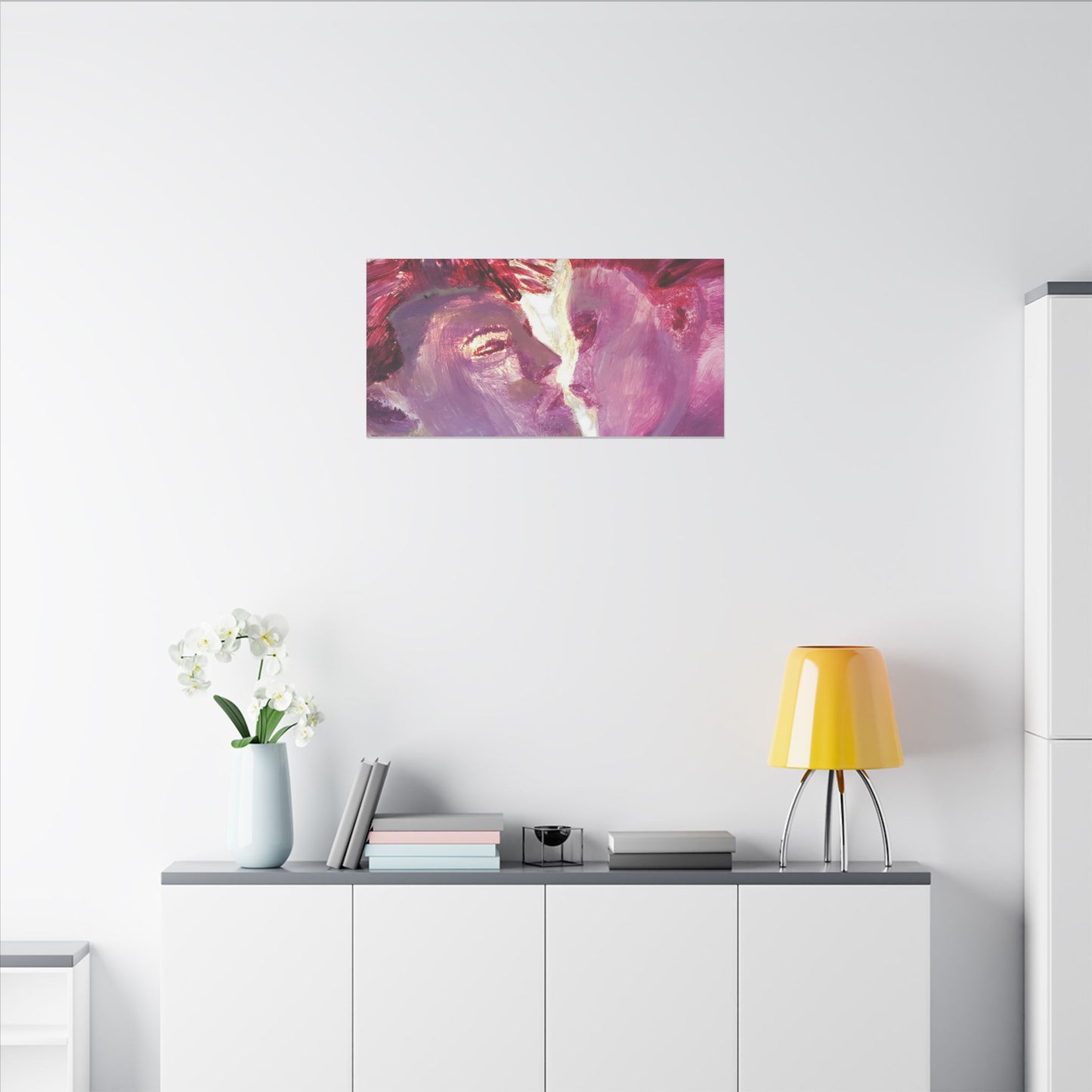 Romantic Kiss Love Canvas Art - Modern Abstract Wall Art Painting - Perfect Gift for Anniversaries, Valentine's Day & Just Because