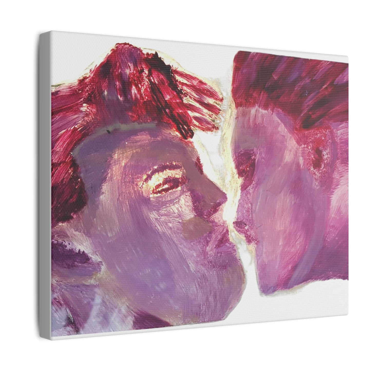 Romantic Kiss Love Canvas Art - Modern Abstract Wall Art Painting - Perfect Gift for Anniversaries, Valentine's Day & Just Because