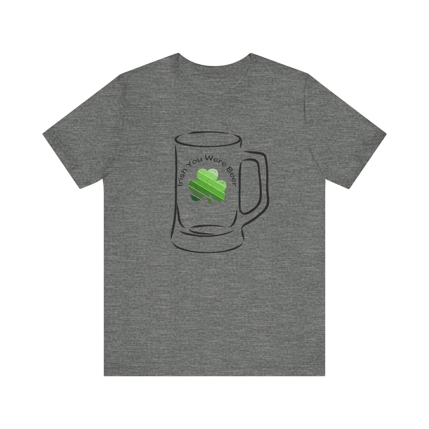 St. Patrick's Day Funny "Irish You Were Beer" Beer Glass Shamrock Retro Unisex T-Shirt Bella Canva