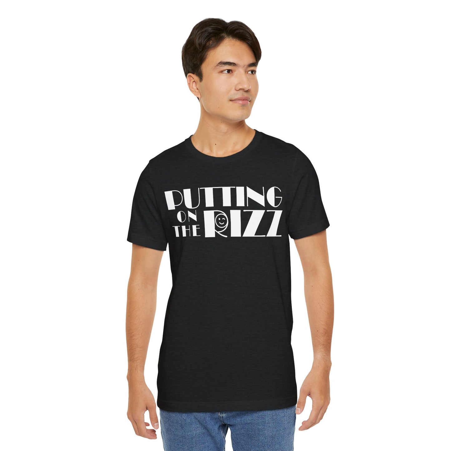 "Putting on the RIZZ" Vintage Flirty Wink Casual Unisex Jersey Tee - Perfect for Everyday Wear