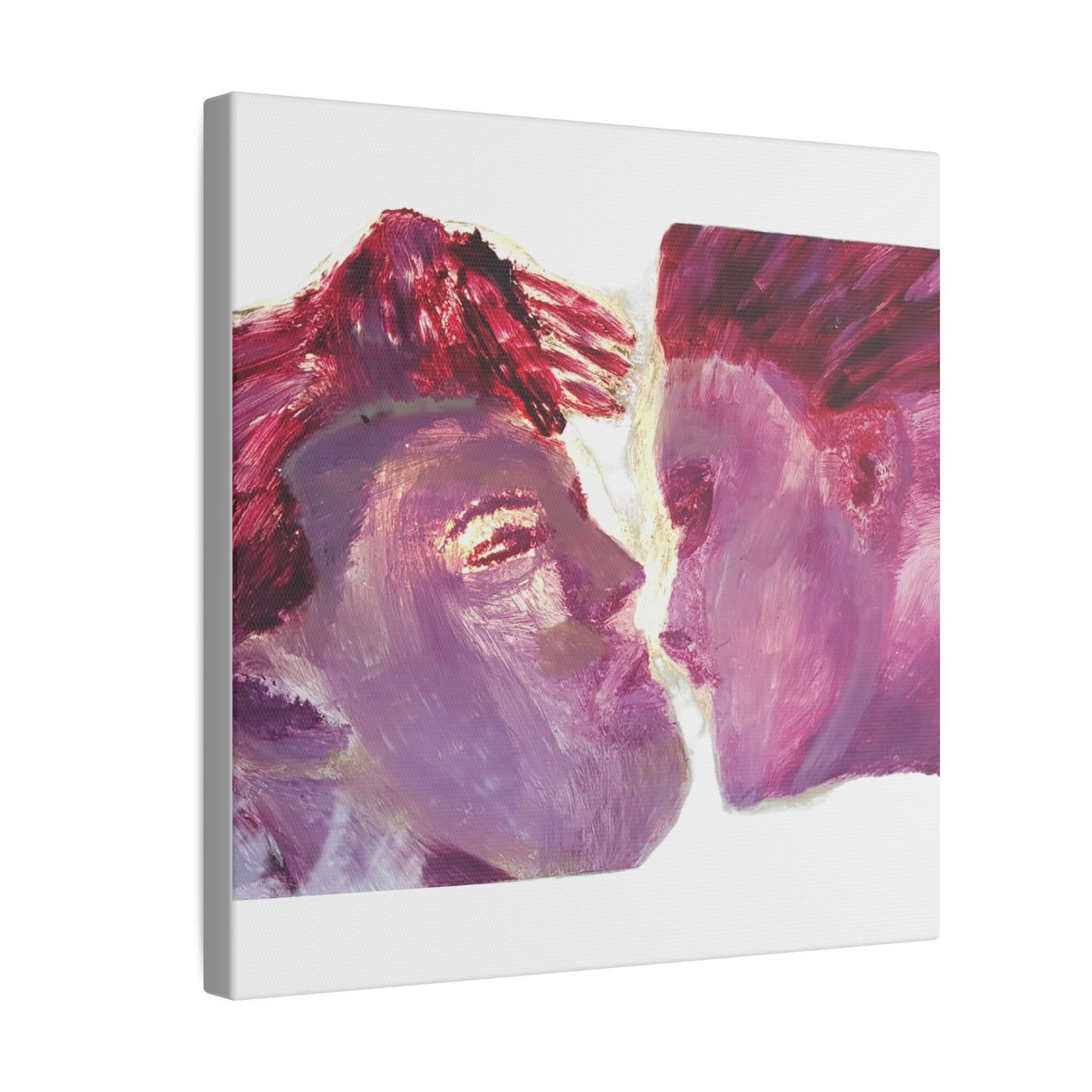 Romantic Kiss Love Canvas Art - Modern Abstract Wall Art Painting - Perfect Gift for Anniversaries, Valentine's Day & Just Because