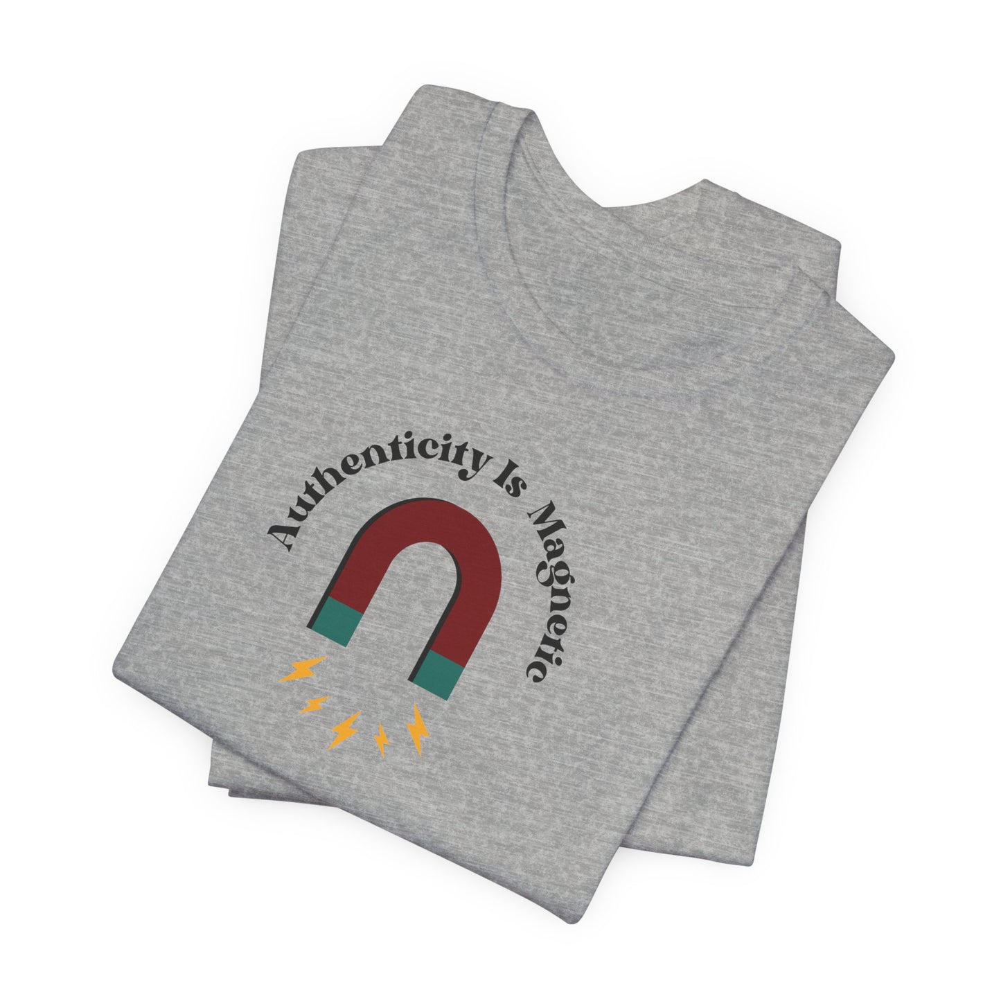 Unisex "Authenticity is Magnetic" Graphic Tee - Bella + Canva Brand Comfortable Retro Colors