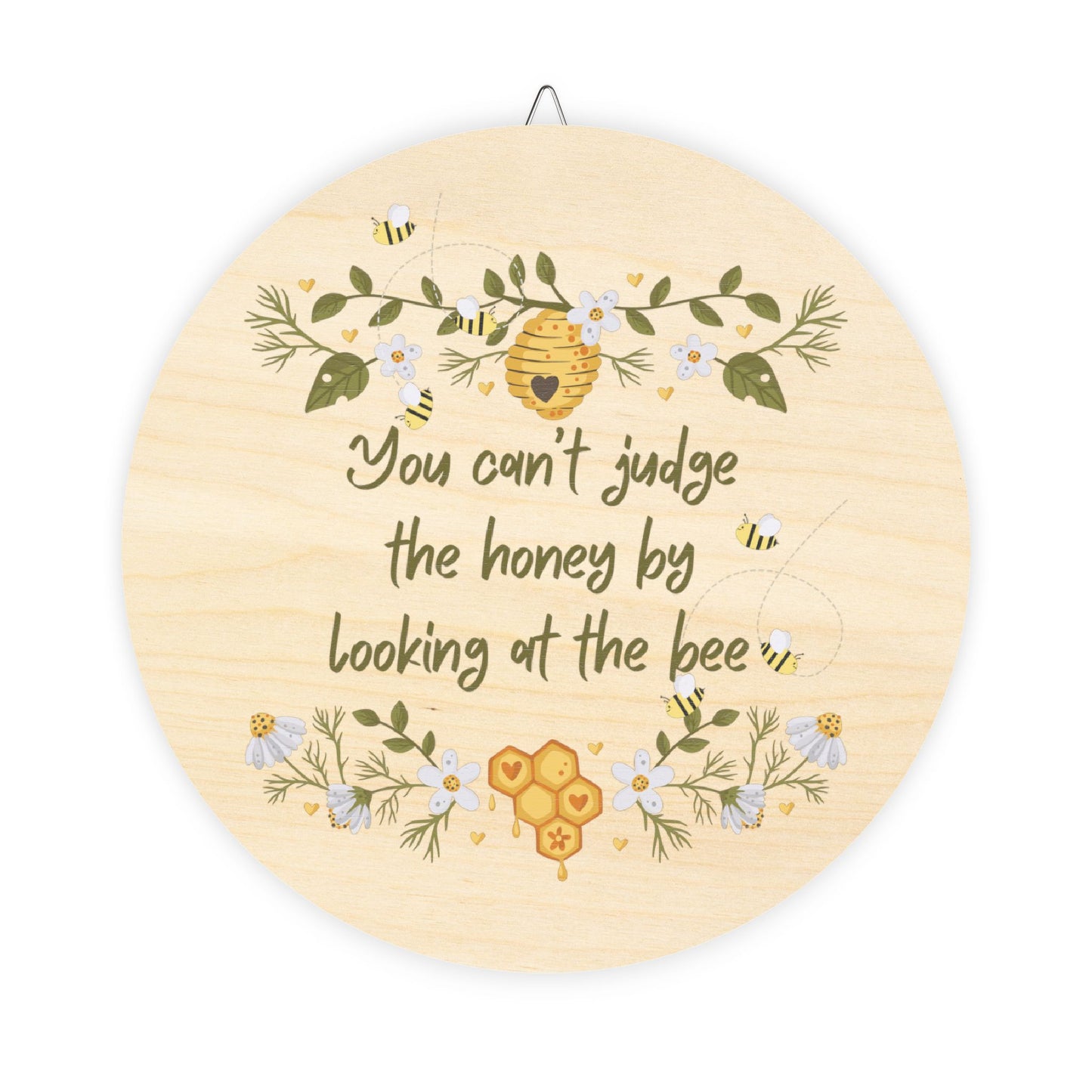 Rustic Wood Wall Sign - "You Can't Judge the Honey by Looking at the Bee" - Perfect for Bee Lovers & Nature Enthusiasts