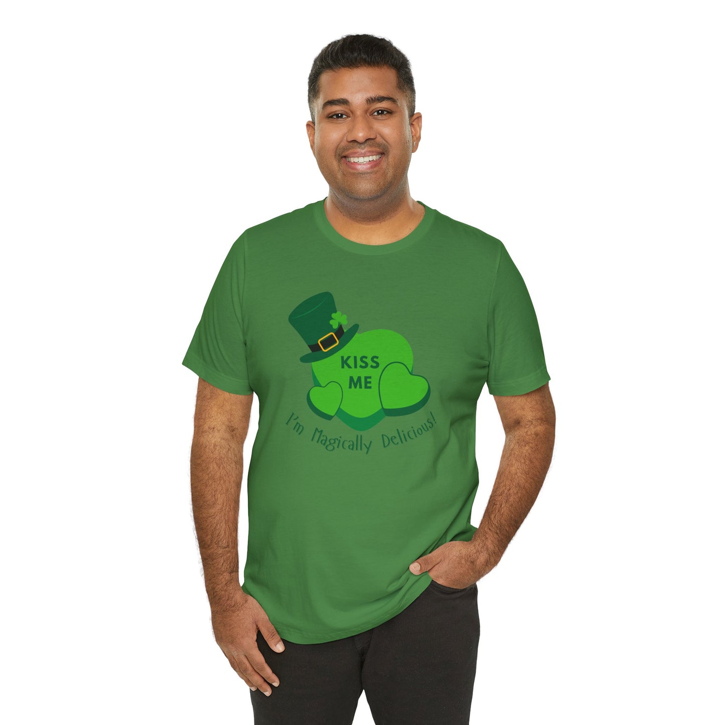 St. Patrick's Day Flirty Funny Unisex Tee - "KISS ME I'm Magically Delicious" Bella Canva T-Shirt