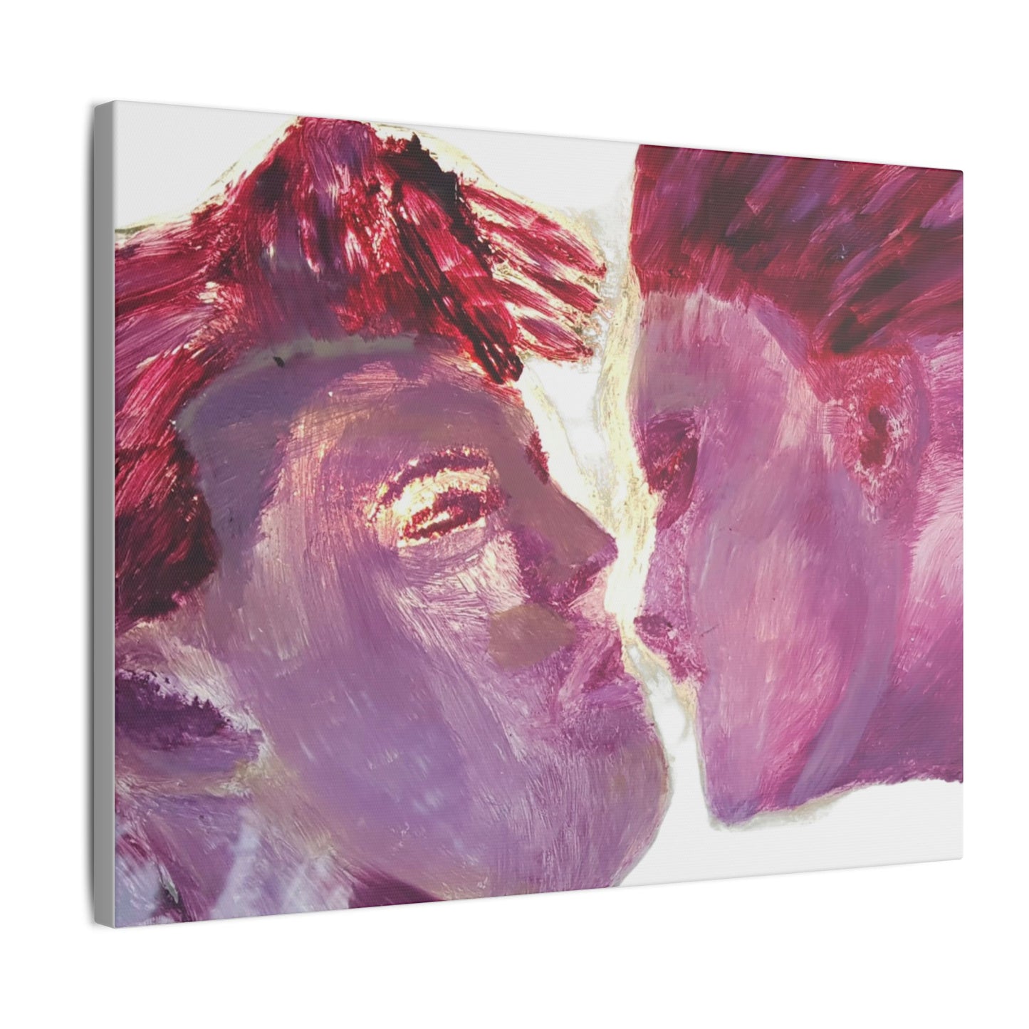 Romantic Kiss Love Canvas Art - Modern Abstract Wall Art Painting - Perfect Gift for Anniversaries, Valentine's Day & Just Because