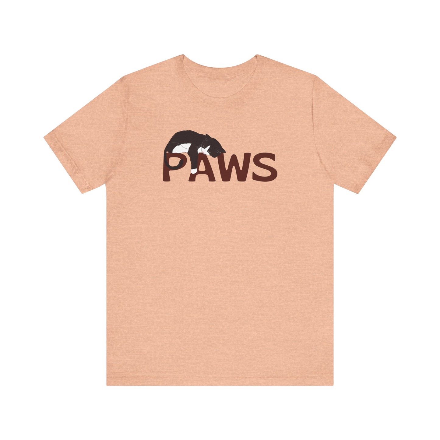 PAWS Lazy Cat Lover's Paws Unisex Tee - Inspired by the Jaws 70s Horror Movie Font