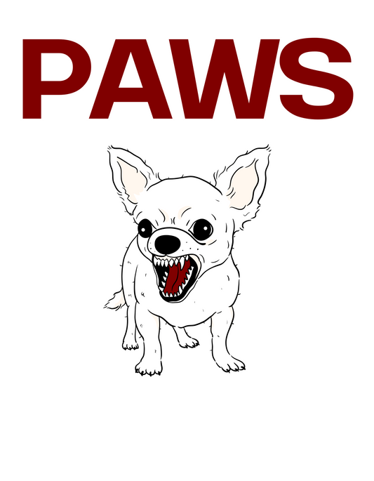 Funny Feisty Chihuahua Dog Paws Ironic Unisex Tee Inspired by the 70s Movie Jaws