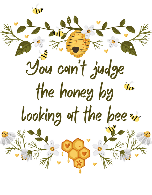 Inspirational Frosted Glass Candle - 'You Can't Judge the Honey by Looking at the Bee' - Perfect Gift for Self-Care & Occasions