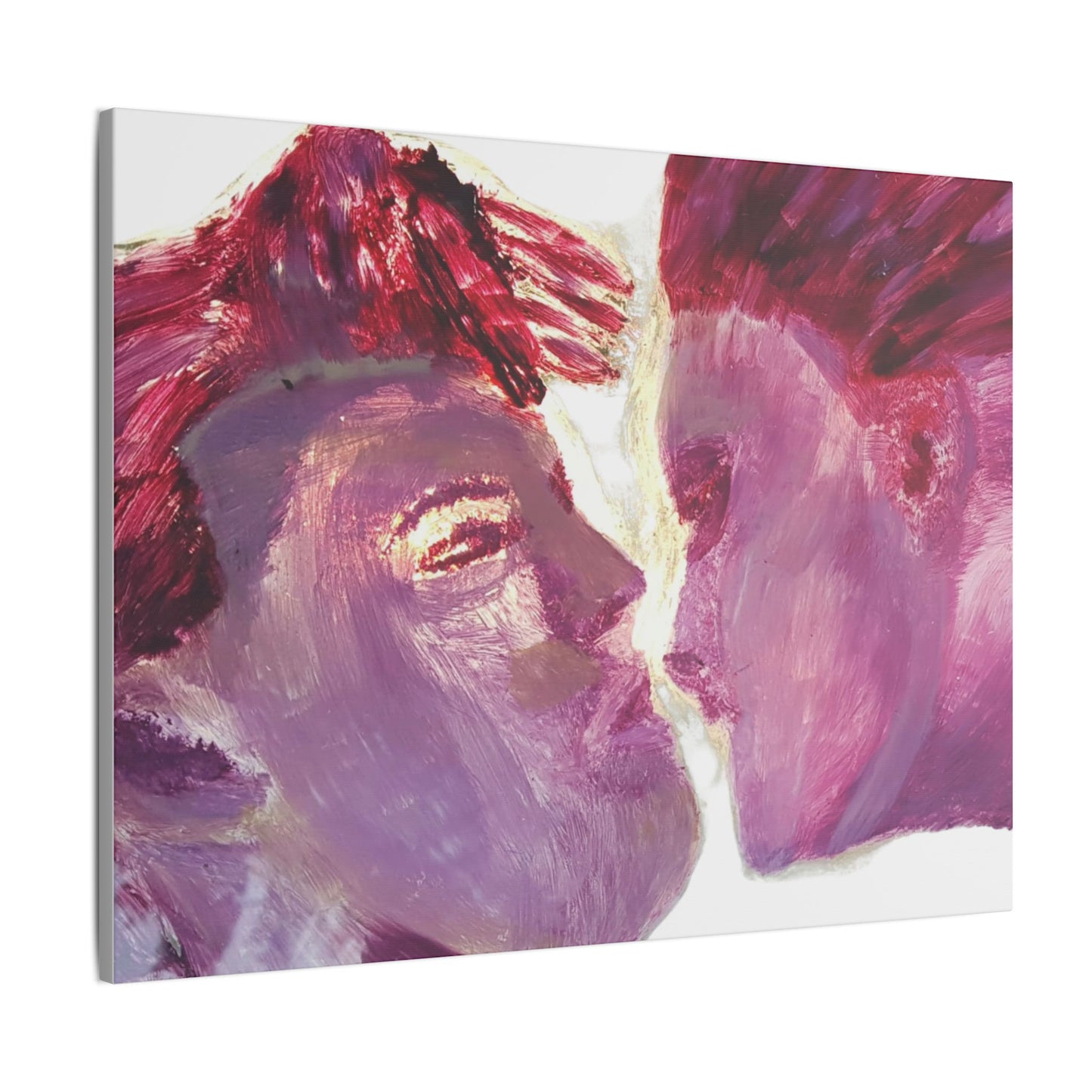 Romantic Kiss Love Canvas Art - Modern Abstract Wall Art Painting - Perfect Gift for Anniversaries, Valentine's Day & Just Because