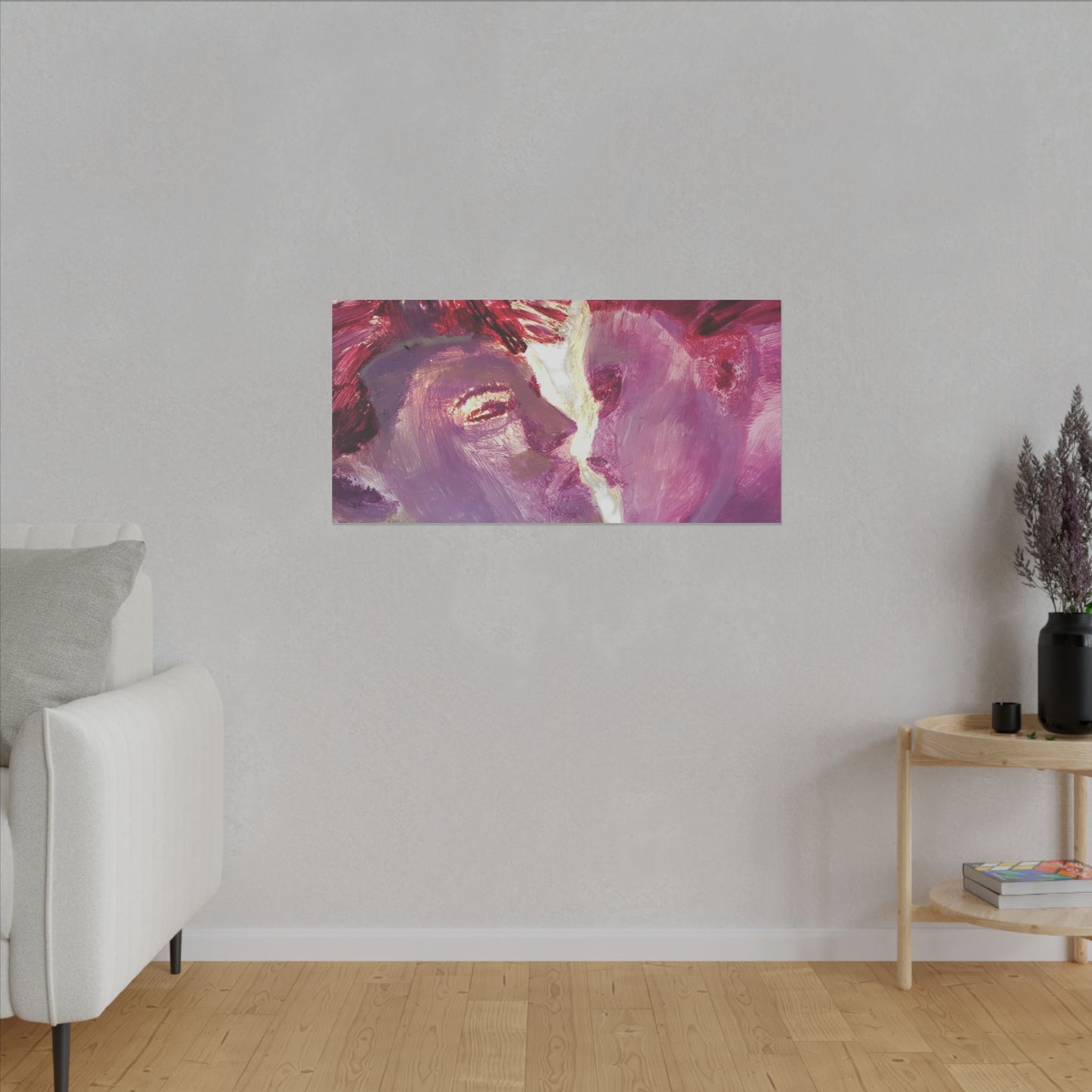 Romantic Kiss Love Canvas Art - Modern Abstract Wall Art Painting - Perfect Gift for Anniversaries, Valentine's Day & Just Because