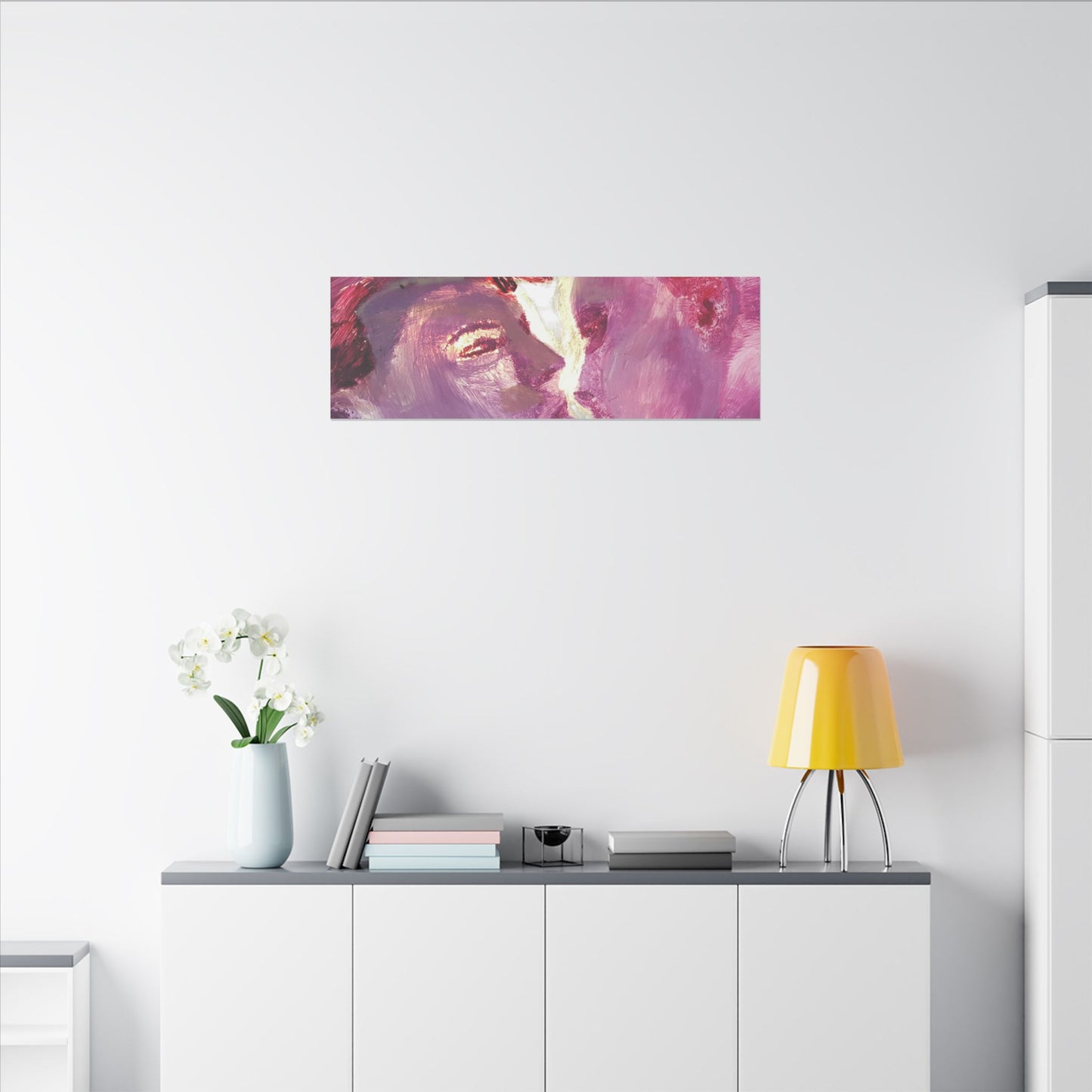 Romantic Kiss Love Canvas Art - Modern Abstract Wall Art Painting - Perfect Gift for Anniversaries, Valentine's Day & Just Because