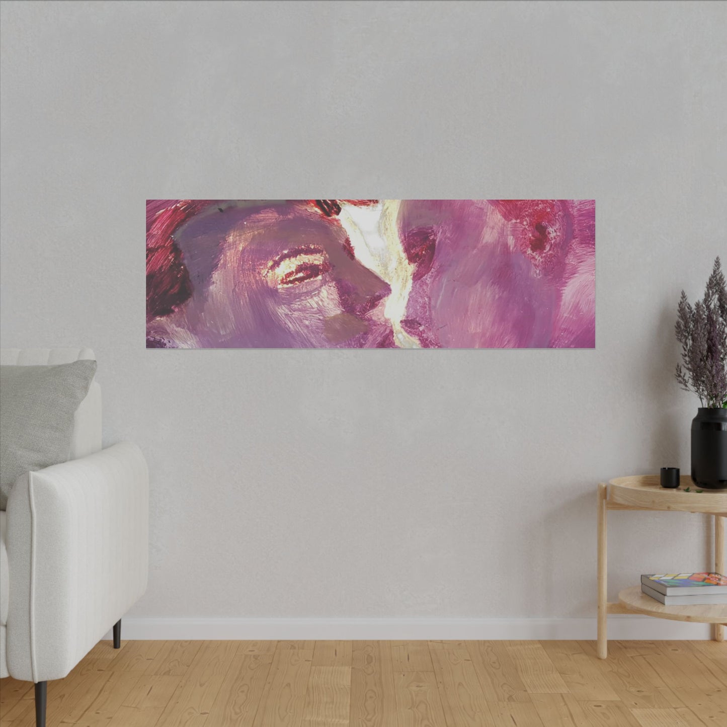 Romantic Kiss Love Canvas Art - Modern Abstract Wall Art Painting - Perfect Gift for Anniversaries, Valentine's Day & Just Because