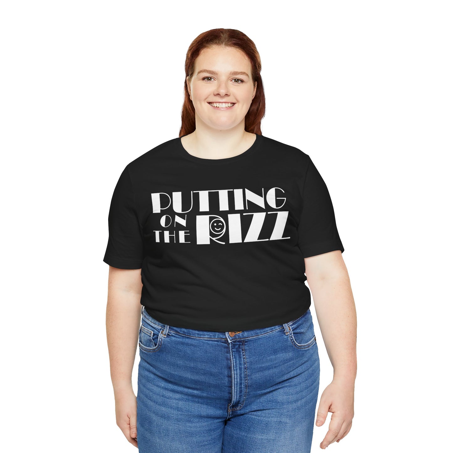 "Putting on the RIZZ" Vintage Flirty Wink Casual Unisex Jersey Tee - Perfect for Everyday Wear