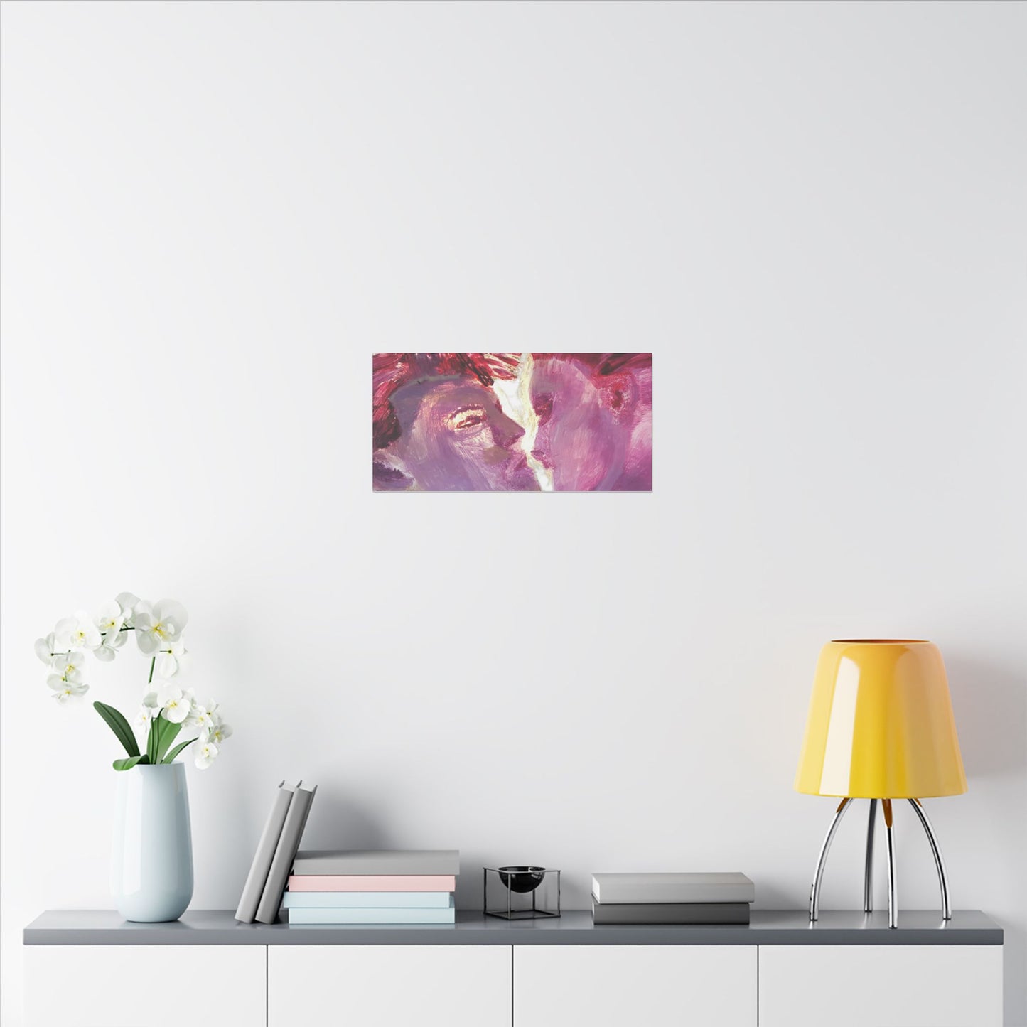 Romantic Kiss Love Canvas Art - Modern Abstract Wall Art Painting - Perfect Gift for Anniversaries, Valentine's Day & Just Because