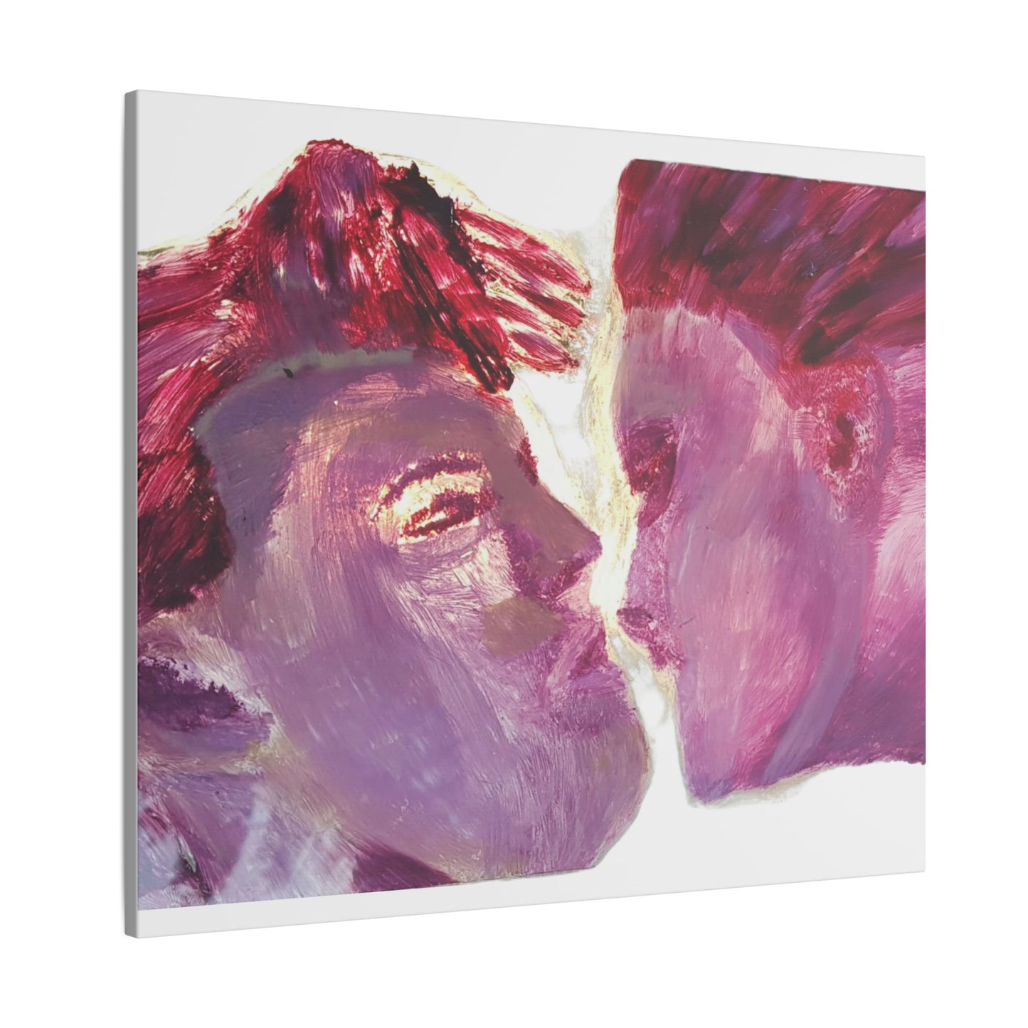 Romantic Kiss Love Canvas Art - Modern Abstract Wall Art Painting - Perfect Gift for Anniversaries, Valentine's Day & Just Because