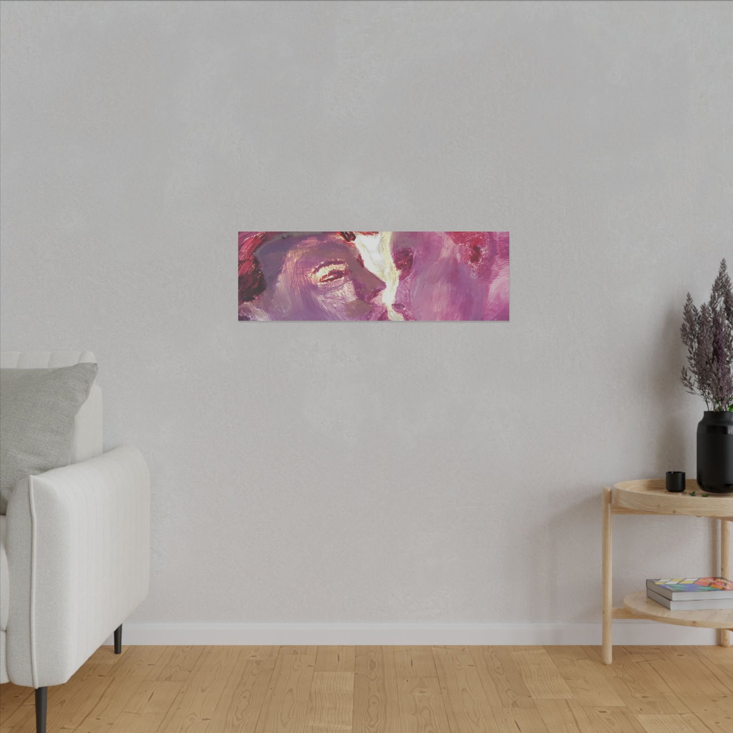 Romantic Kiss Love Canvas Art - Modern Abstract Wall Art Painting - Perfect Gift for Anniversaries, Valentine's Day & Just Because