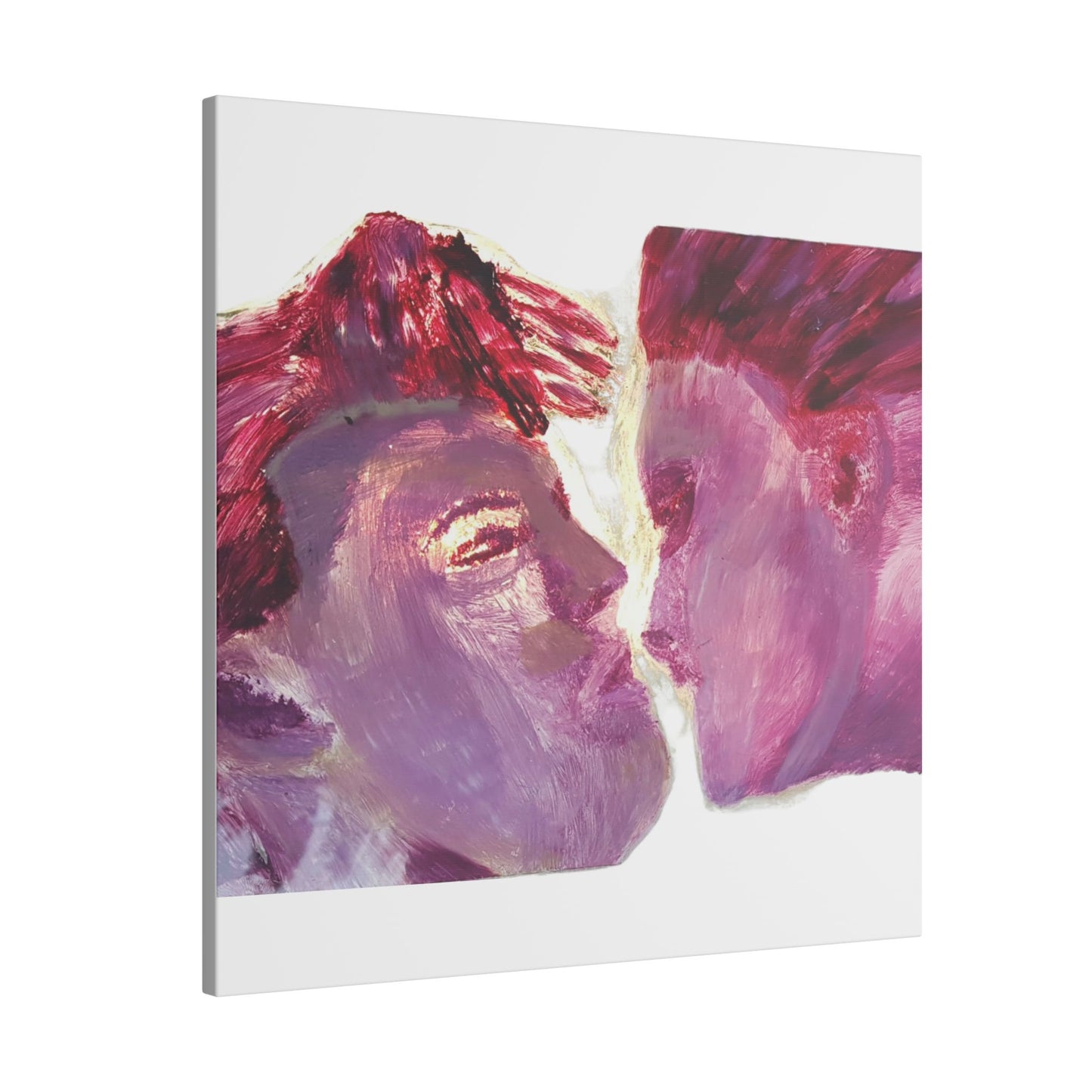 Romantic Kiss Love Canvas Art - Modern Abstract Wall Art Painting - Perfect Gift for Anniversaries, Valentine's Day & Just Because