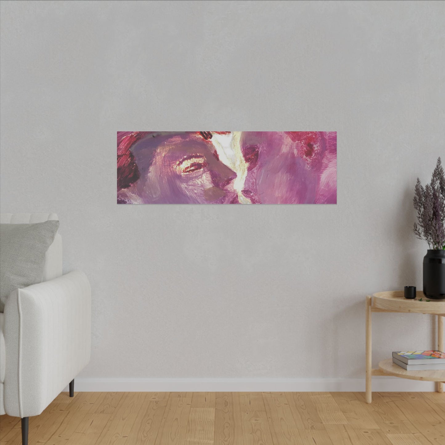 Romantic Kiss Love Canvas Art - Modern Abstract Wall Art Painting - Perfect Gift for Anniversaries, Valentine's Day & Just Because