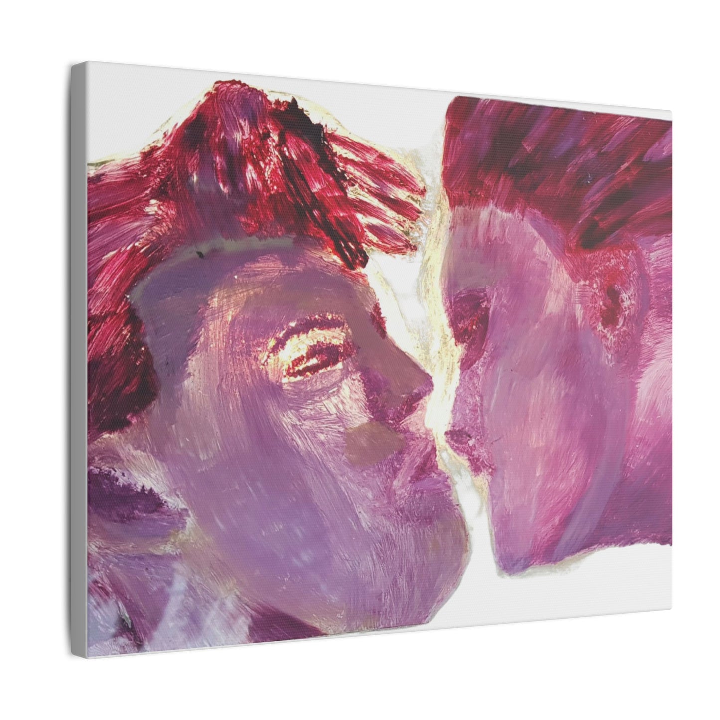 Romantic Kiss Love Canvas Art - Modern Abstract Wall Art Painting - Perfect Gift for Anniversaries, Valentine's Day & Just Because