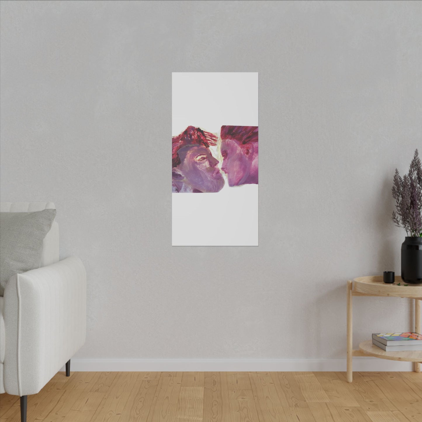 Romantic Kiss Love Canvas Art - Modern Abstract Wall Art Painting - Perfect Gift for Anniversaries, Valentine's Day & Just Because