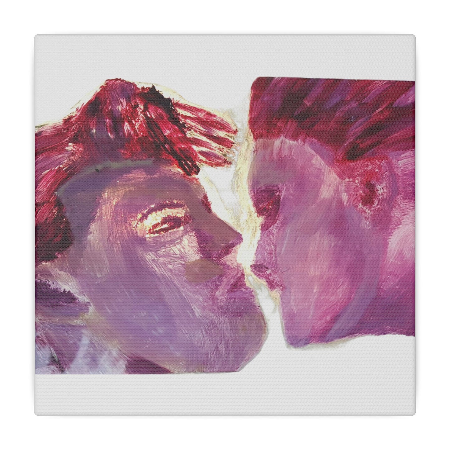 Romantic Kiss Love Canvas Art - Modern Abstract Wall Art Painting - Perfect Gift for Anniversaries, Valentine's Day & Just Because