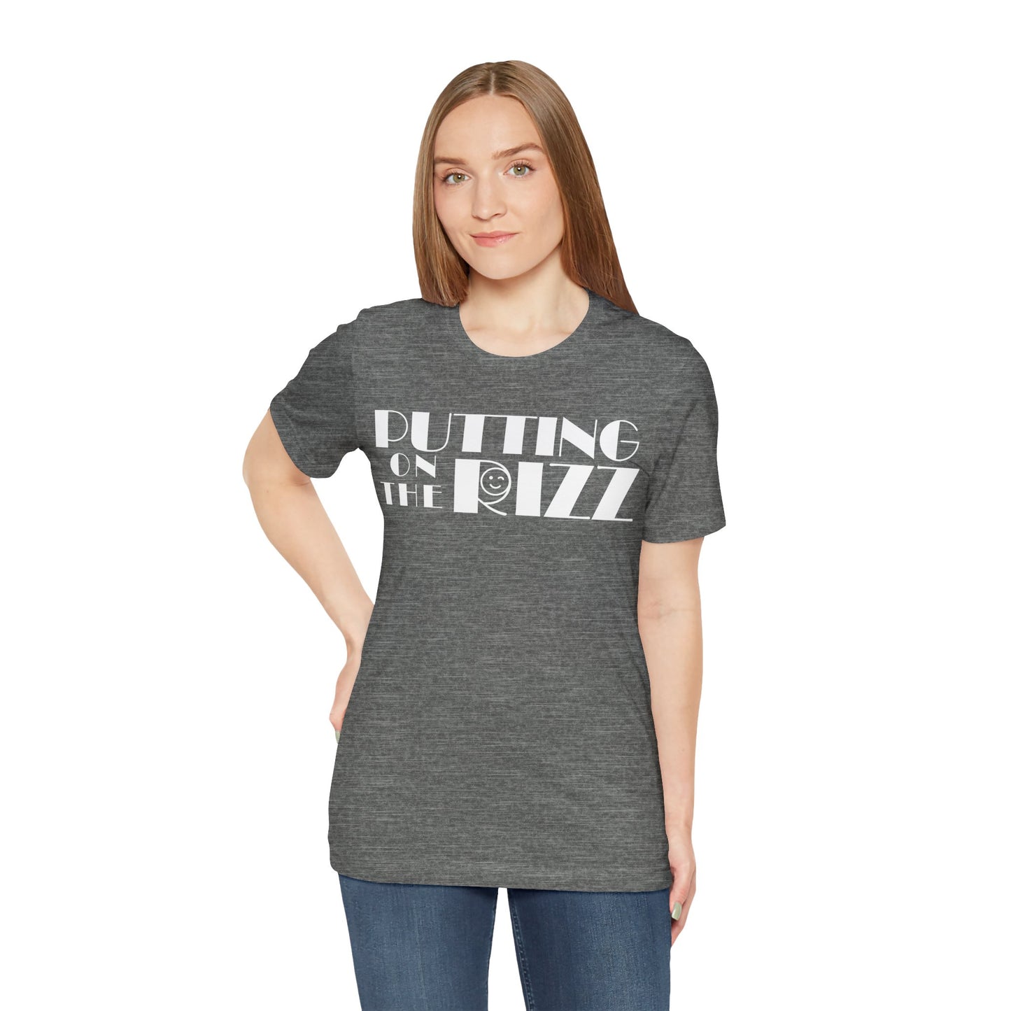 "Putting on the RIZZ" Vintage Flirty Wink Casual Unisex Jersey Tee - Perfect for Everyday Wear