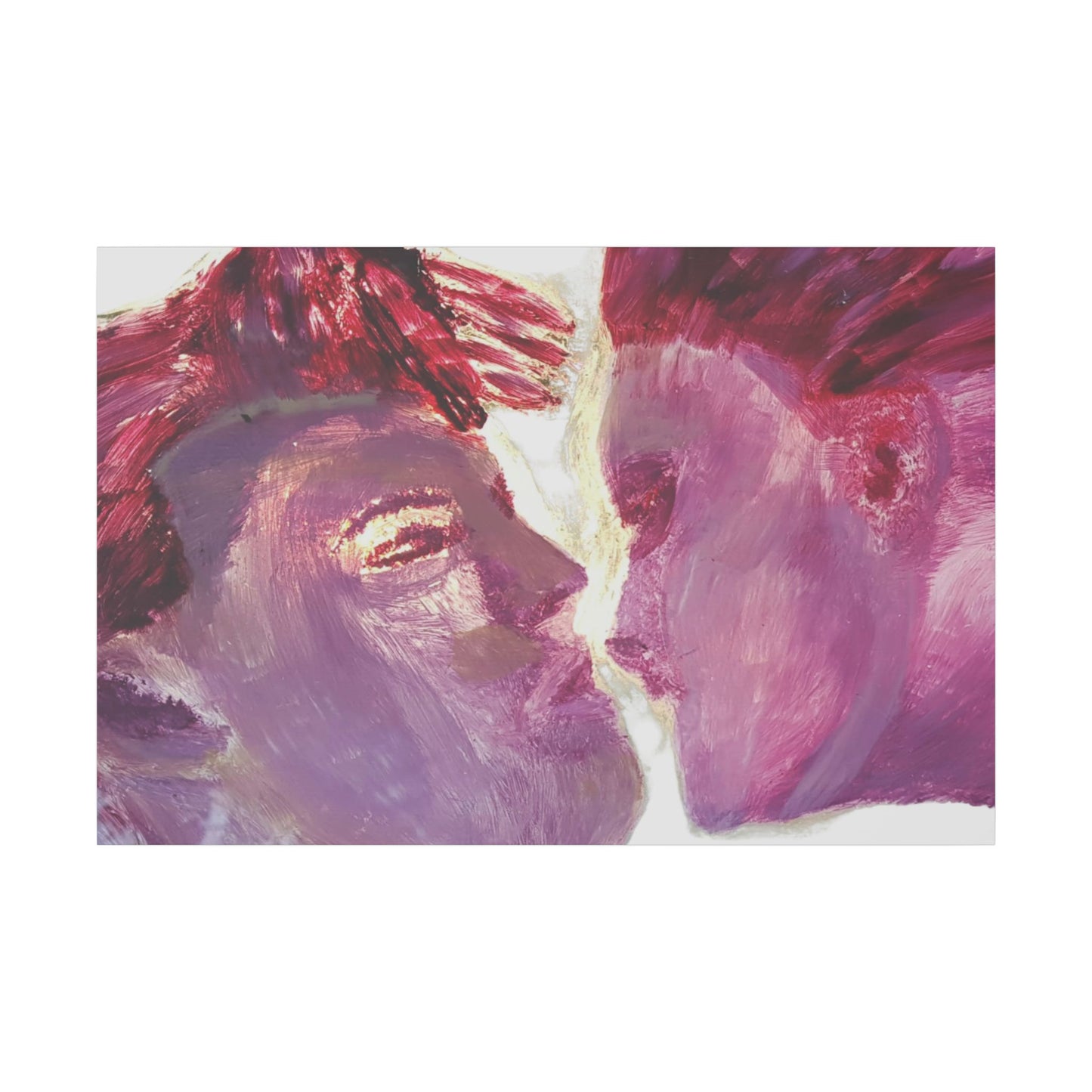 Romantic Kiss Love Canvas Art - Modern Abstract Wall Art Painting - Perfect Gift for Anniversaries, Valentine's Day & Just Because