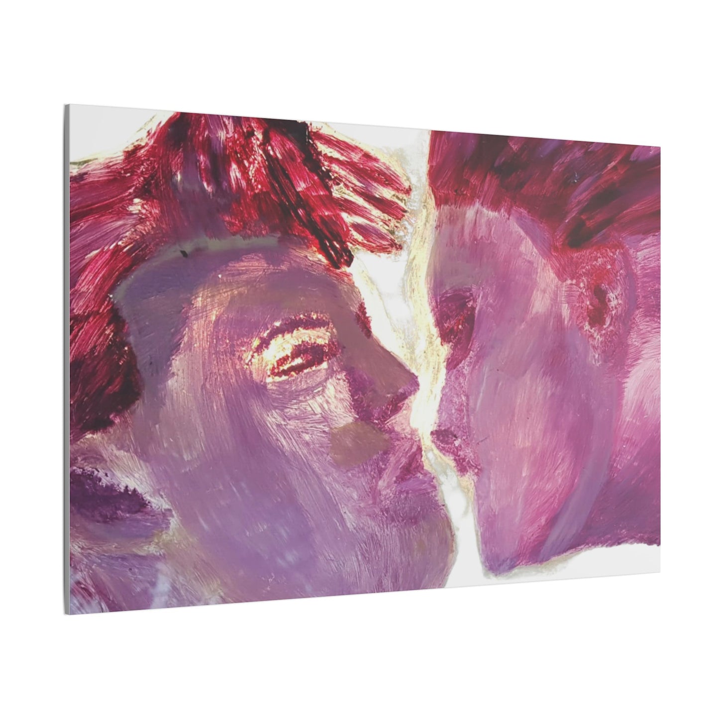 Romantic Kiss Love Canvas Art - Modern Abstract Wall Art Painting - Perfect Gift for Anniversaries, Valentine's Day & Just Because