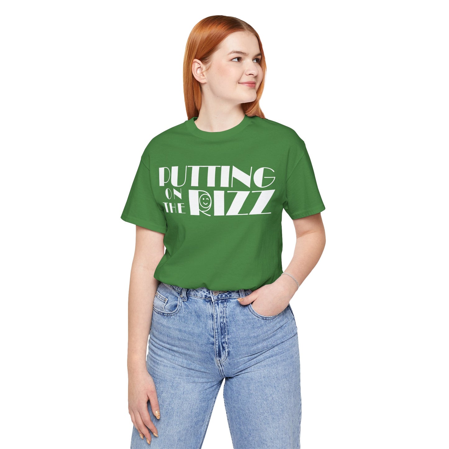 "Putting on the RIZZ" Vintage Flirty Wink Casual Unisex Jersey Tee - Perfect for Everyday Wear