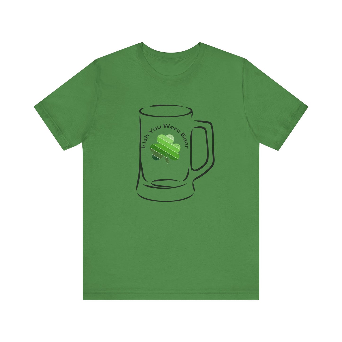 St. Patrick's Day Funny "Irish You Were Beer" Beer Glass Shamrock Retro Unisex T-Shirt Bella Canva