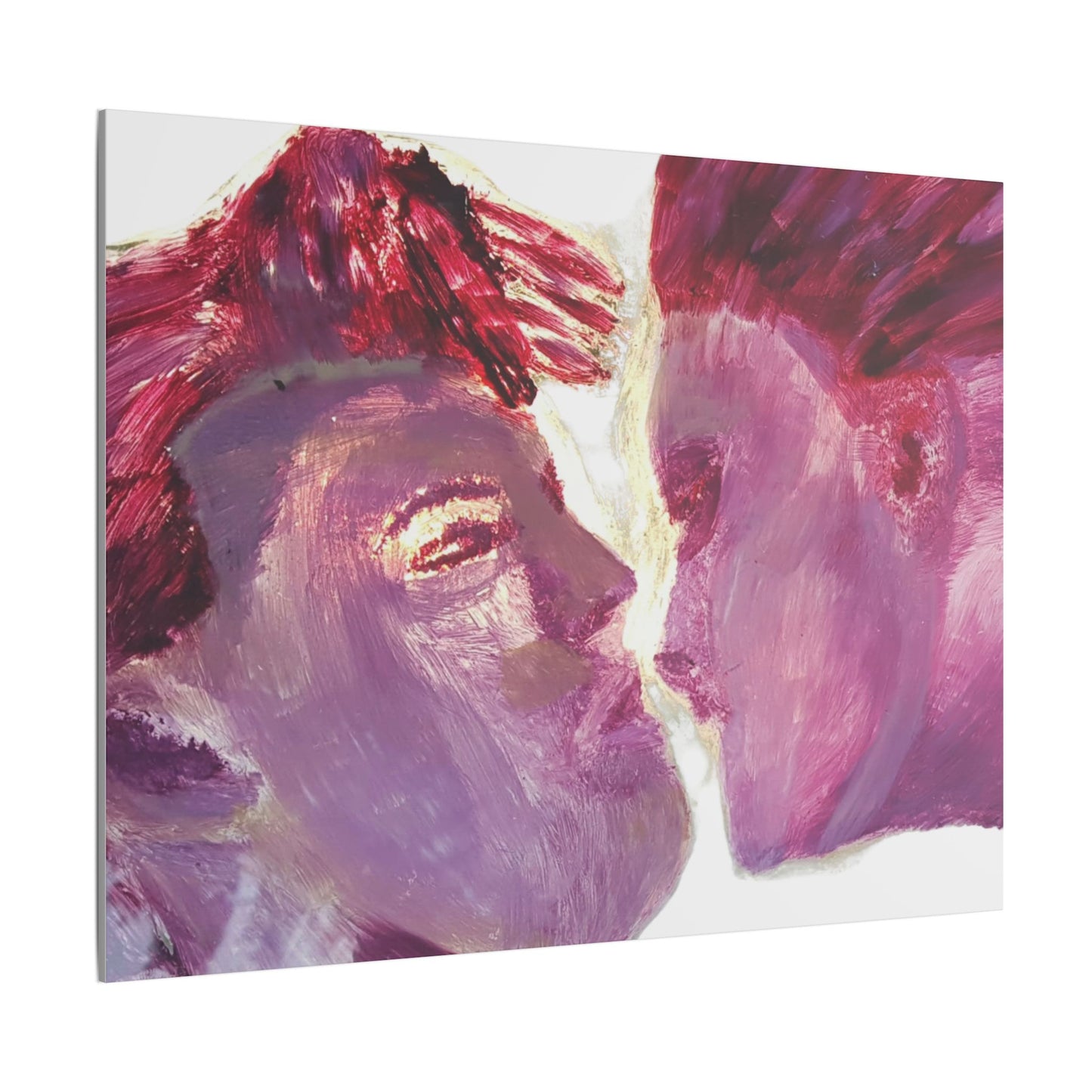 Romantic Kiss Love Canvas Art - Modern Abstract Wall Art Painting - Perfect Gift for Anniversaries, Valentine's Day & Just Because