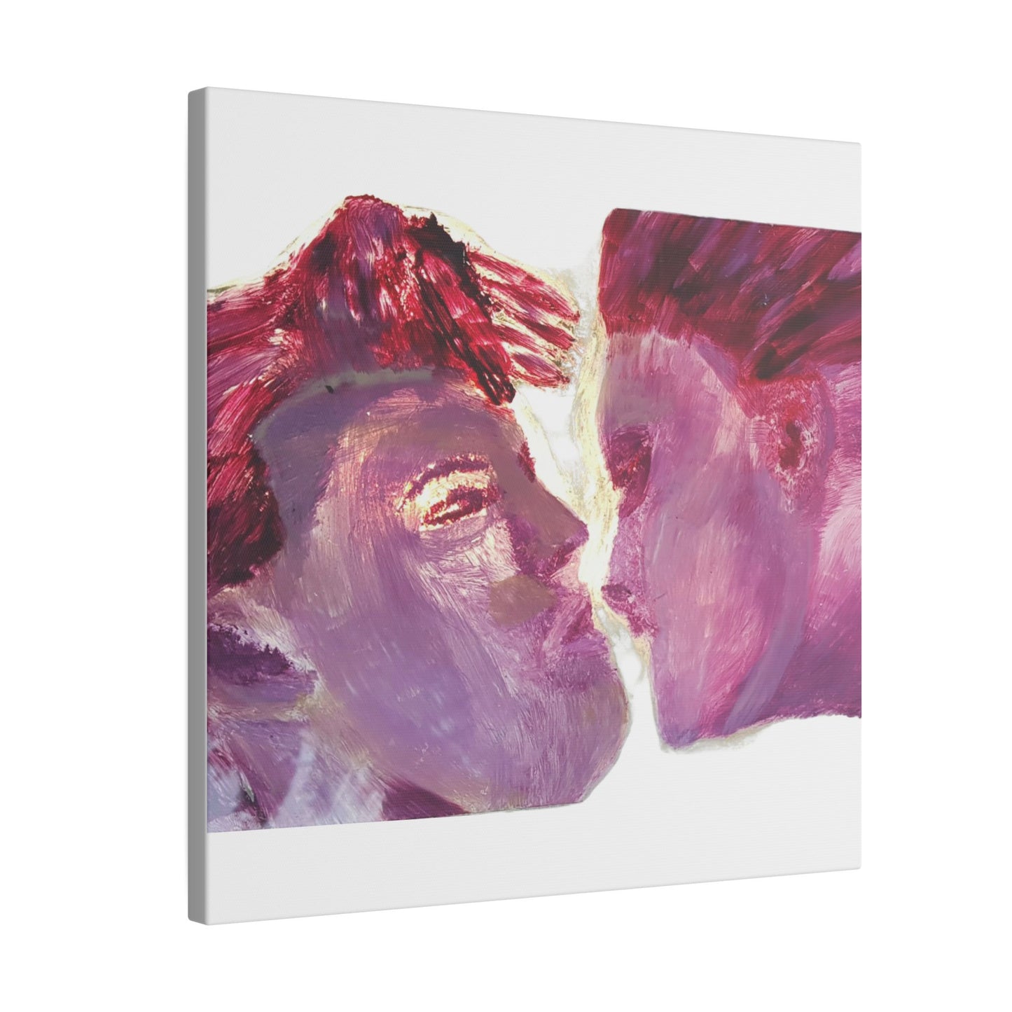 Romantic Kiss Love Canvas Art - Modern Abstract Wall Art Painting - Perfect Gift for Anniversaries, Valentine's Day & Just Because