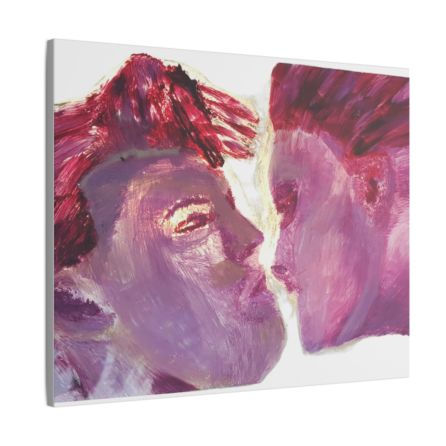 Romantic Kiss Love Canvas Art - Modern Abstract Wall Art Painting - Perfect Gift for Anniversaries, Valentine's Day & Just Because