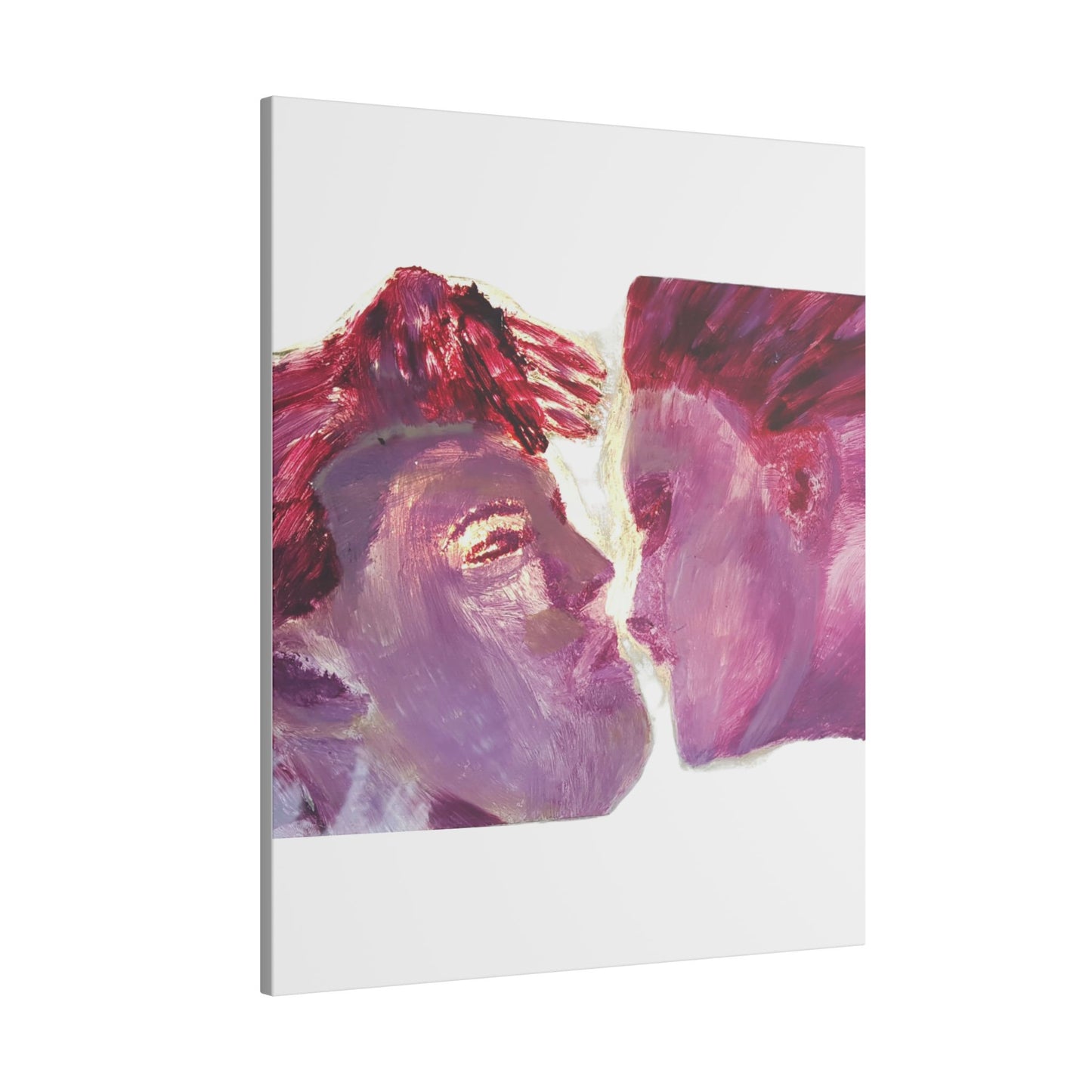 Romantic Kiss Love Canvas Art - Modern Abstract Wall Art Painting - Perfect Gift for Anniversaries, Valentine's Day & Just Because