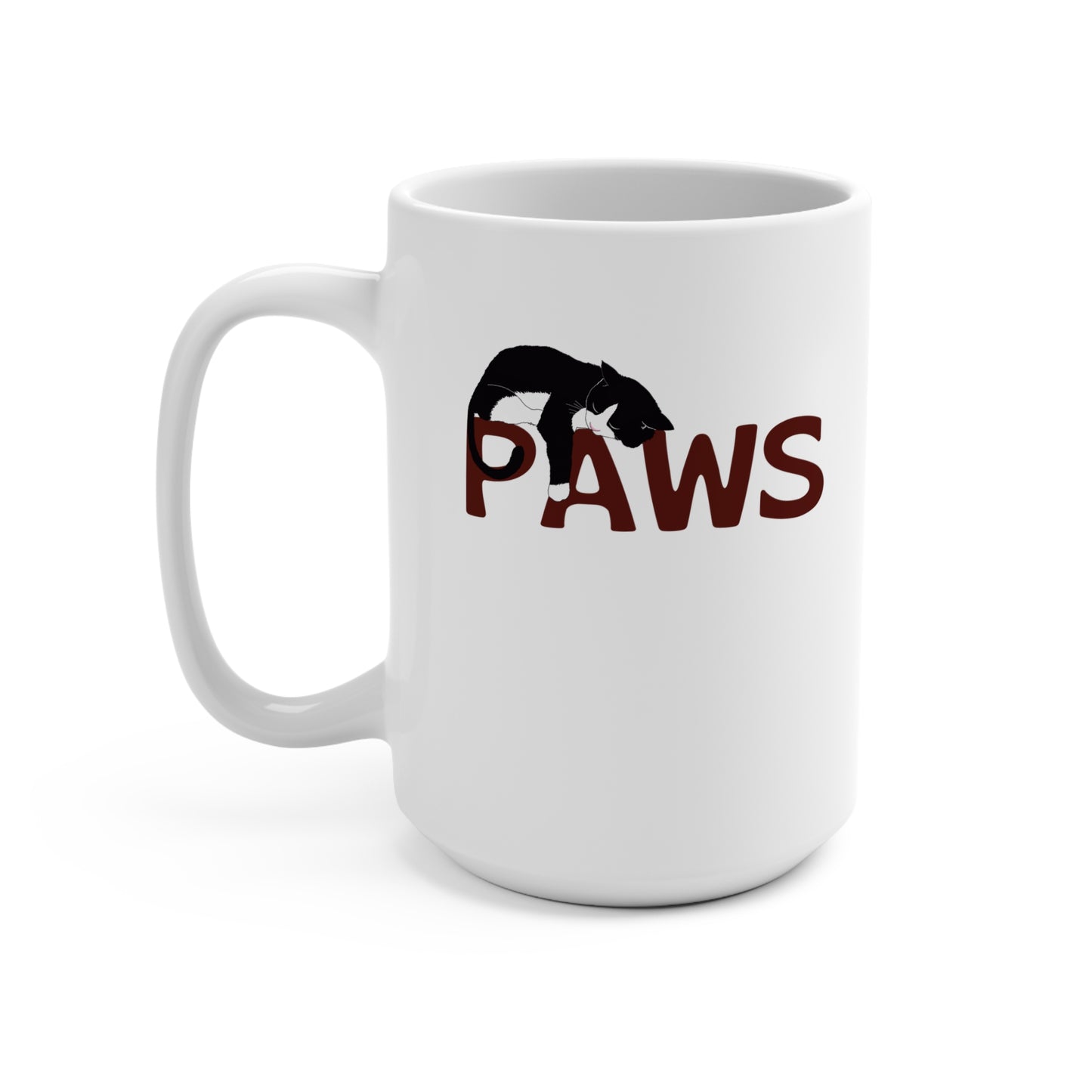 Paws Lazy Cat Coffee Mug - 15oz Cup Inspired by the 1970s Horror Movie Jaws