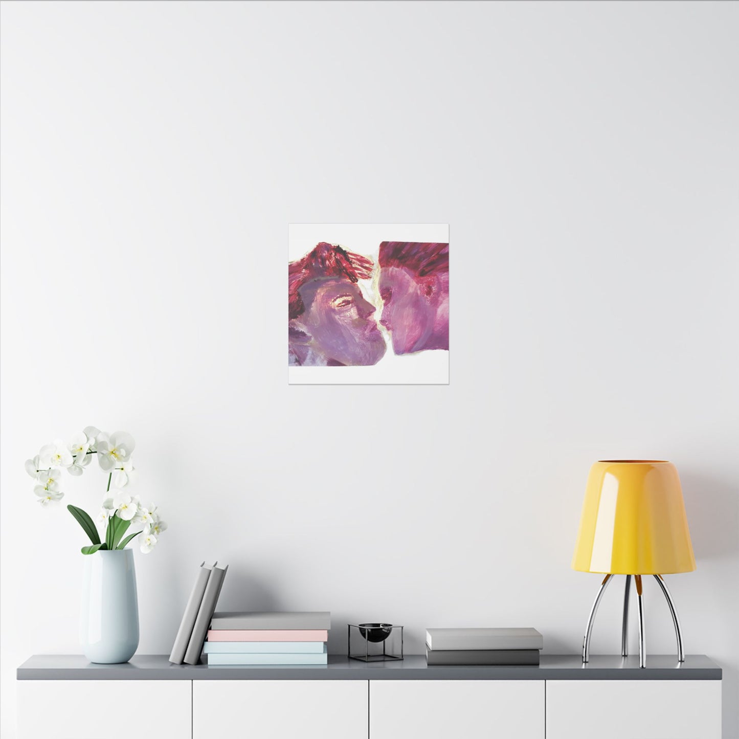 Romantic Kiss Love Canvas Art - Modern Abstract Wall Art Painting - Perfect Gift for Anniversaries, Valentine's Day & Just Because